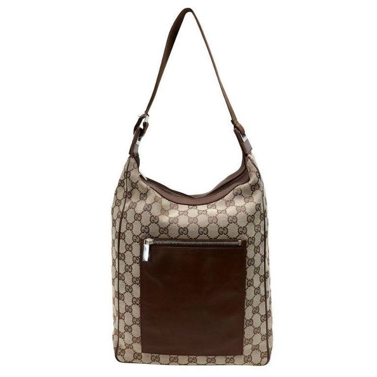 Gucci Chain Hobo GG Coated Canvas Large at 1stDibs