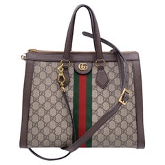 Used Gucci Monogram GG Supreme Canvas Medium Ophidia Tote Bag
