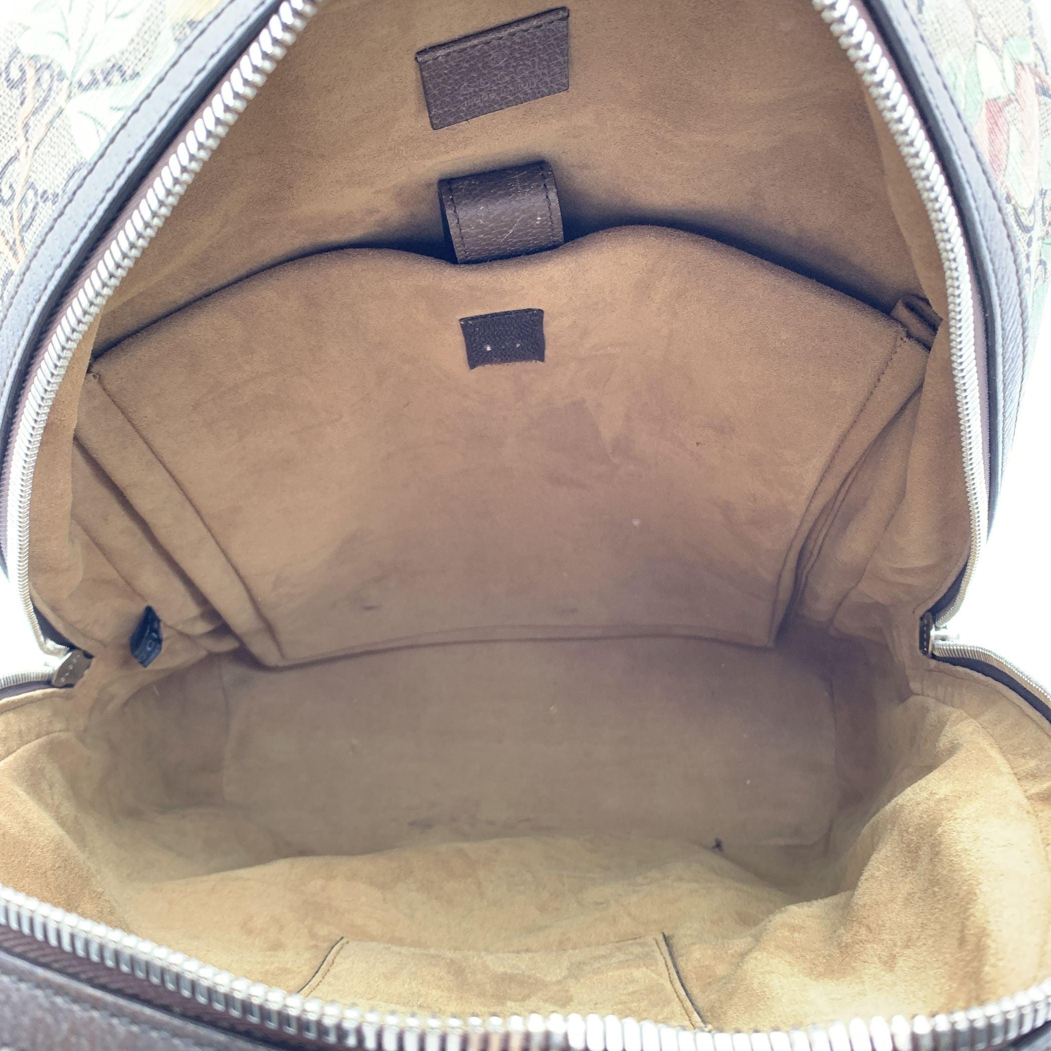 Gucci Monogram GG Supreme Canvas Tian Web Backpack Bag 3