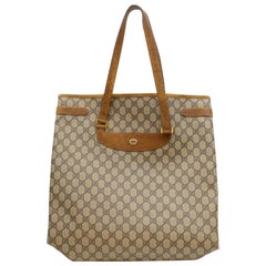 Gucci Monogram Gg Supreme Large Shopper 868012 Brown Coated Canvas Tote
