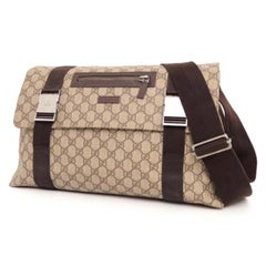 Gucci Monogram Gg Supreme Messenger 227763 Brown Coated Canvas Cross Body Bag