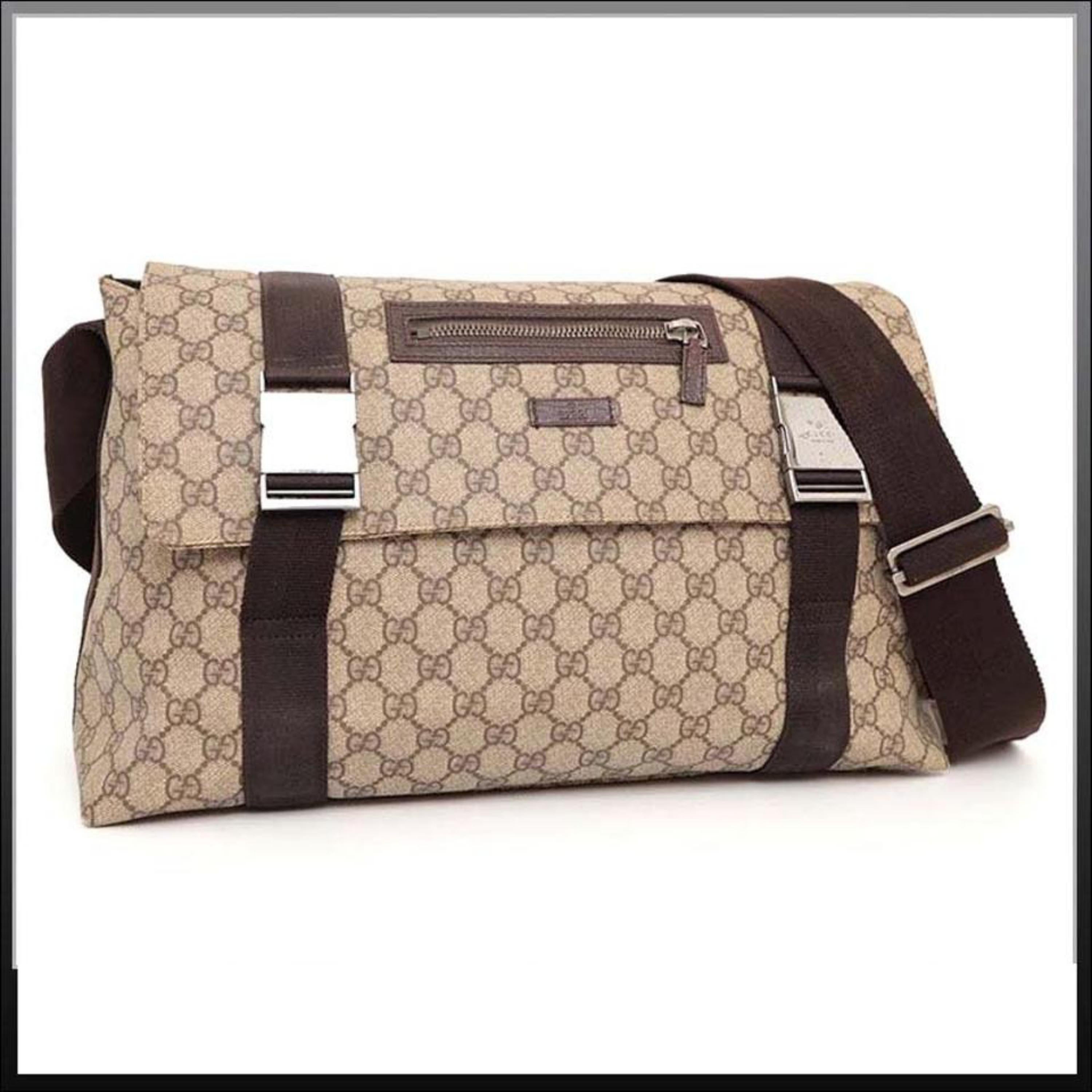 Gucci Monogram Gg Supreme Messenger 227763 Brown Coated Canvas Cross Body Bag For Sale 4