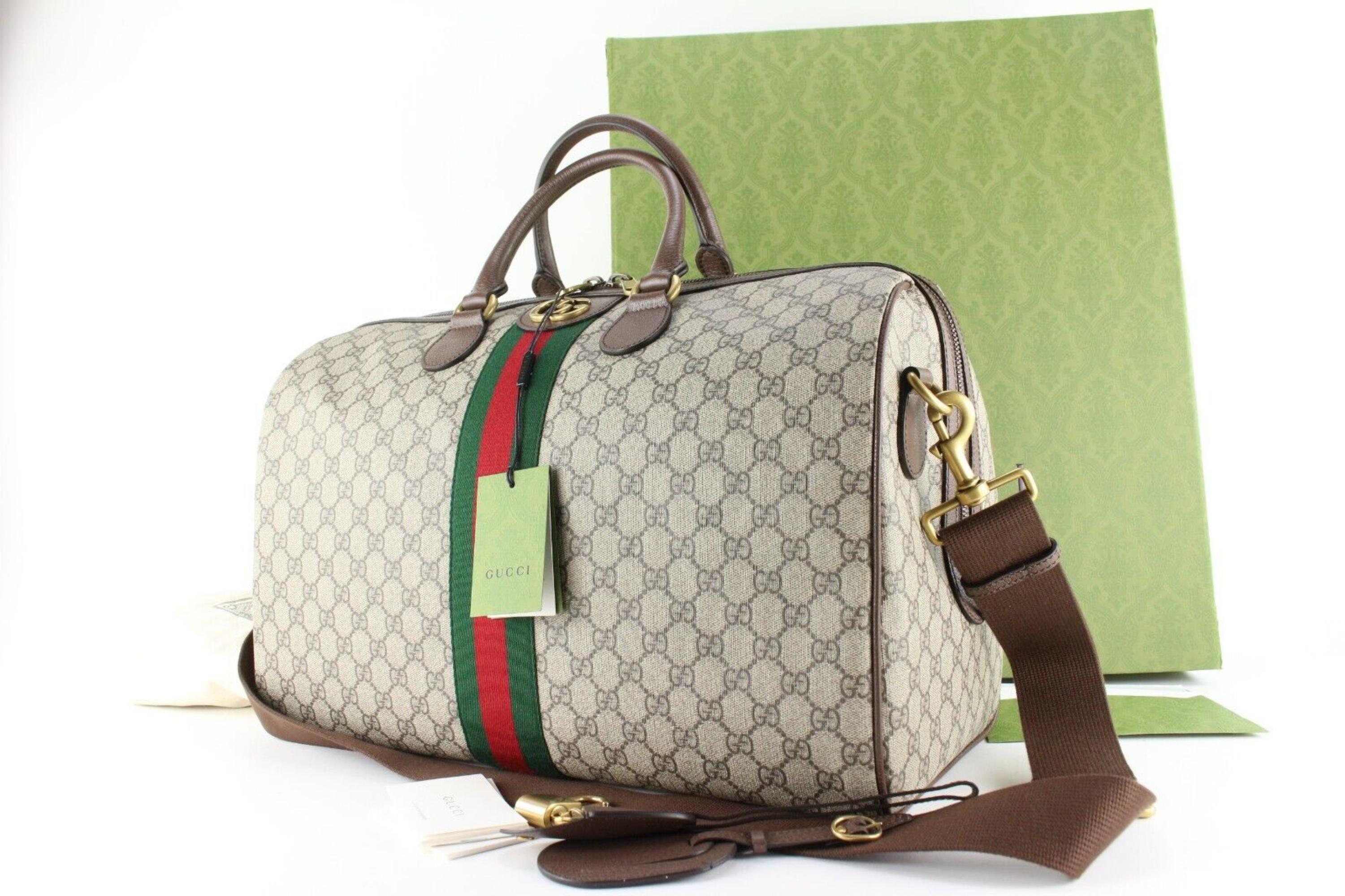 Gucci Monogram GG Supreme Savoy Duffle Bag with Strap 1GG1221 For Sale 3