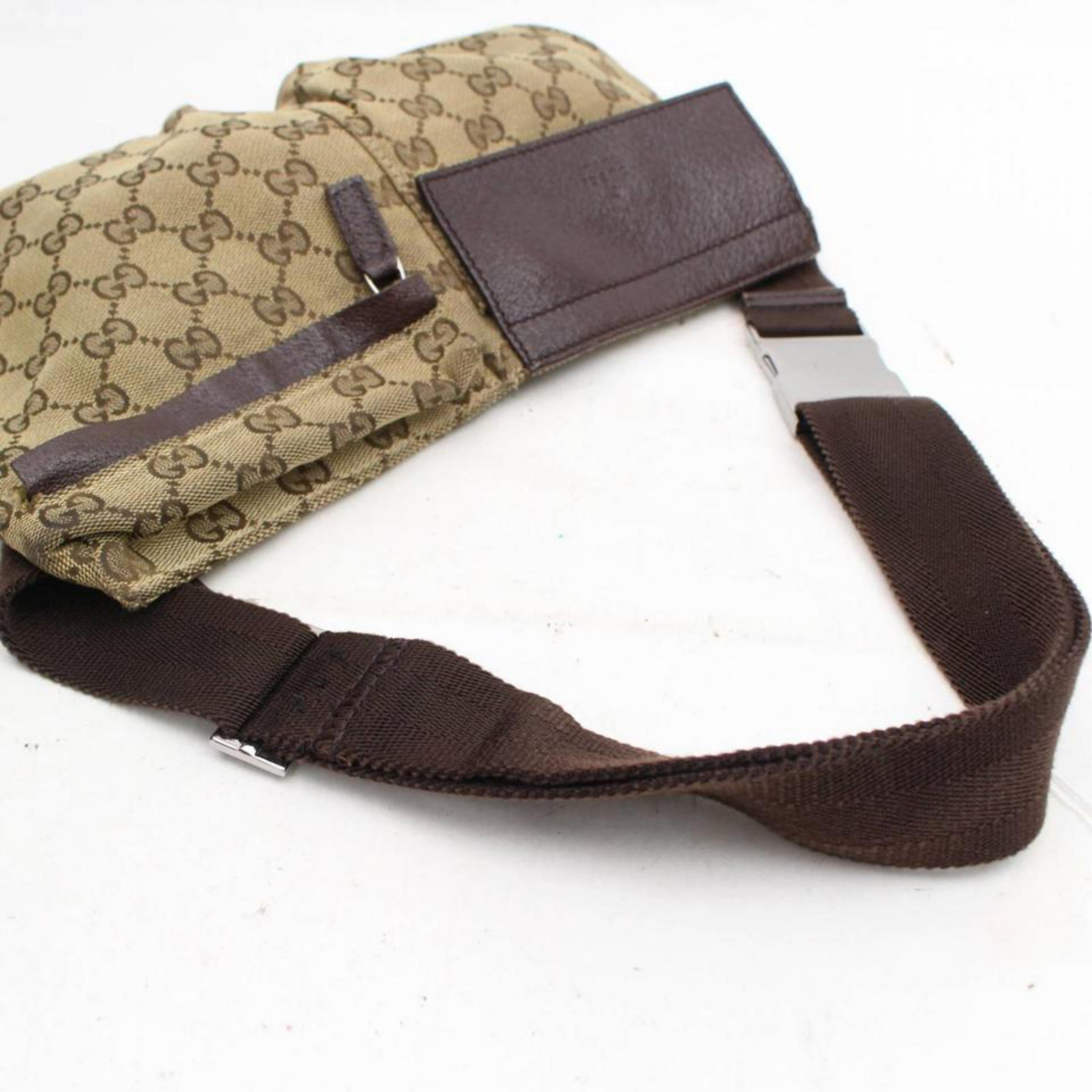 Gucci Monogram Gg Waist Pouch Fanny Pack 868298 Brown Canvas Cross Body Bag For Sale 5