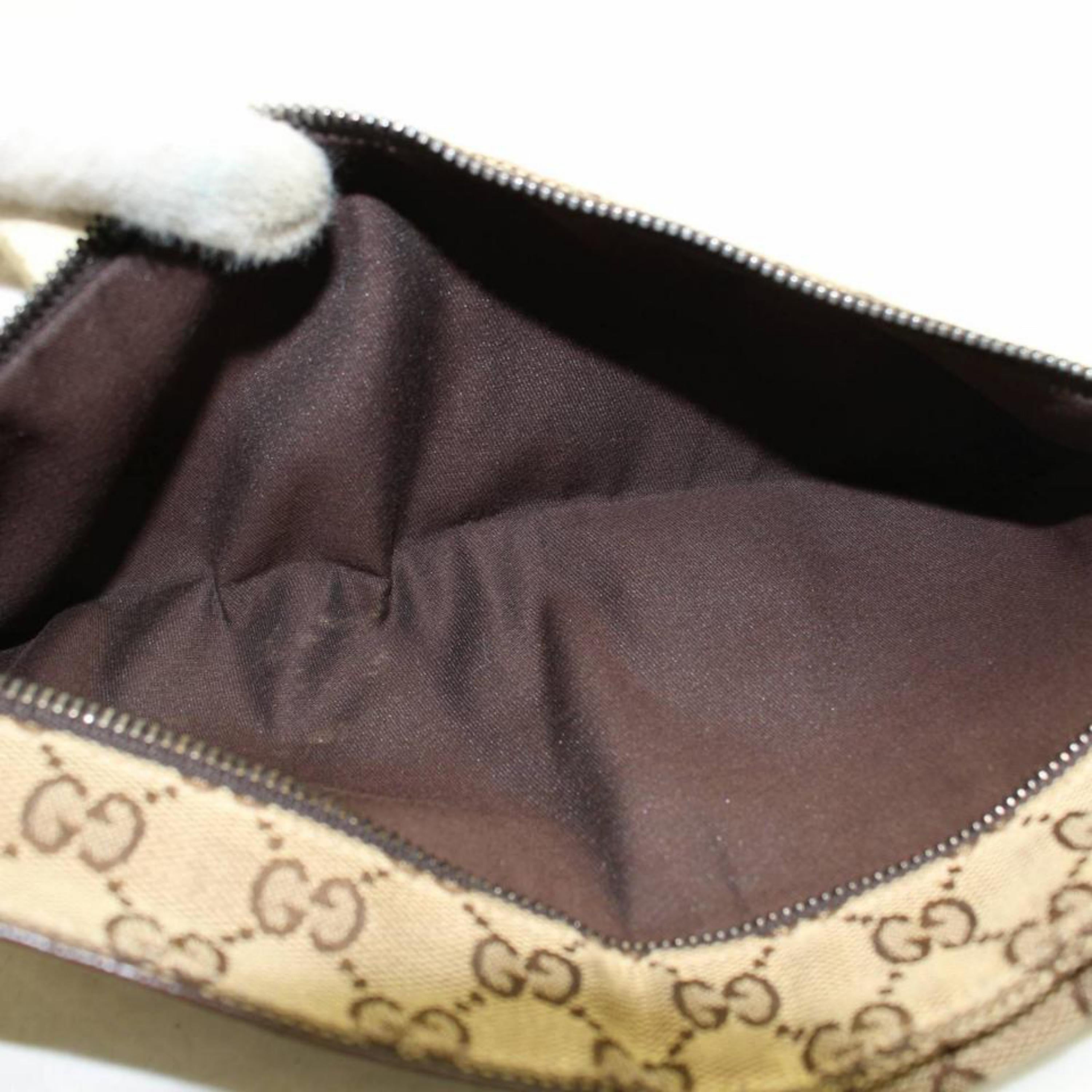 Gucci Monogram Gg Waist Pouch Fanny Pack 868298 Brown Canvas Cross Body Bag In Good Condition For Sale In Forest Hills, NY