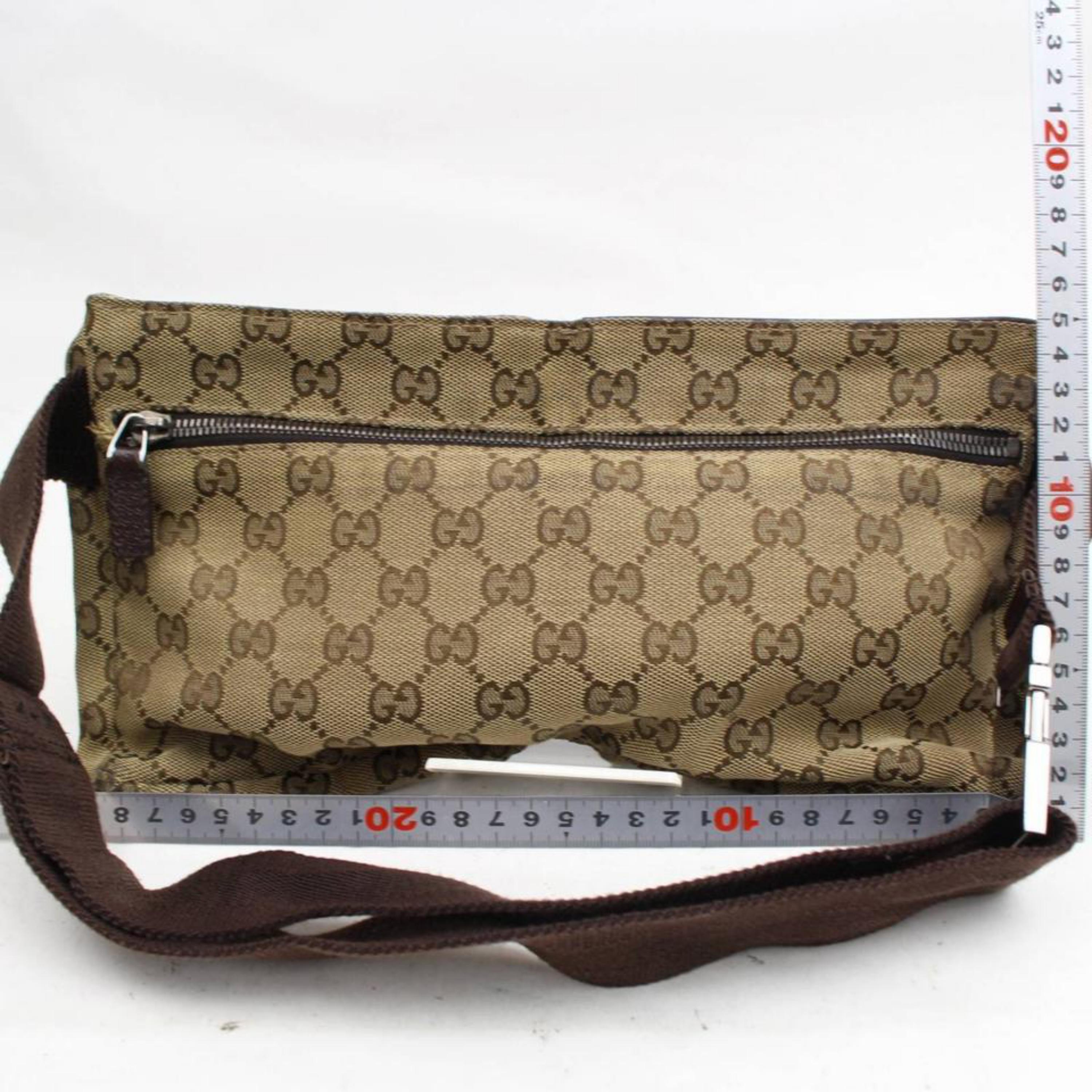 Gucci Monogram Gg Waist Pouch Fanny Pack 868298 Brown Canvas Cross Body Bag For Sale 1