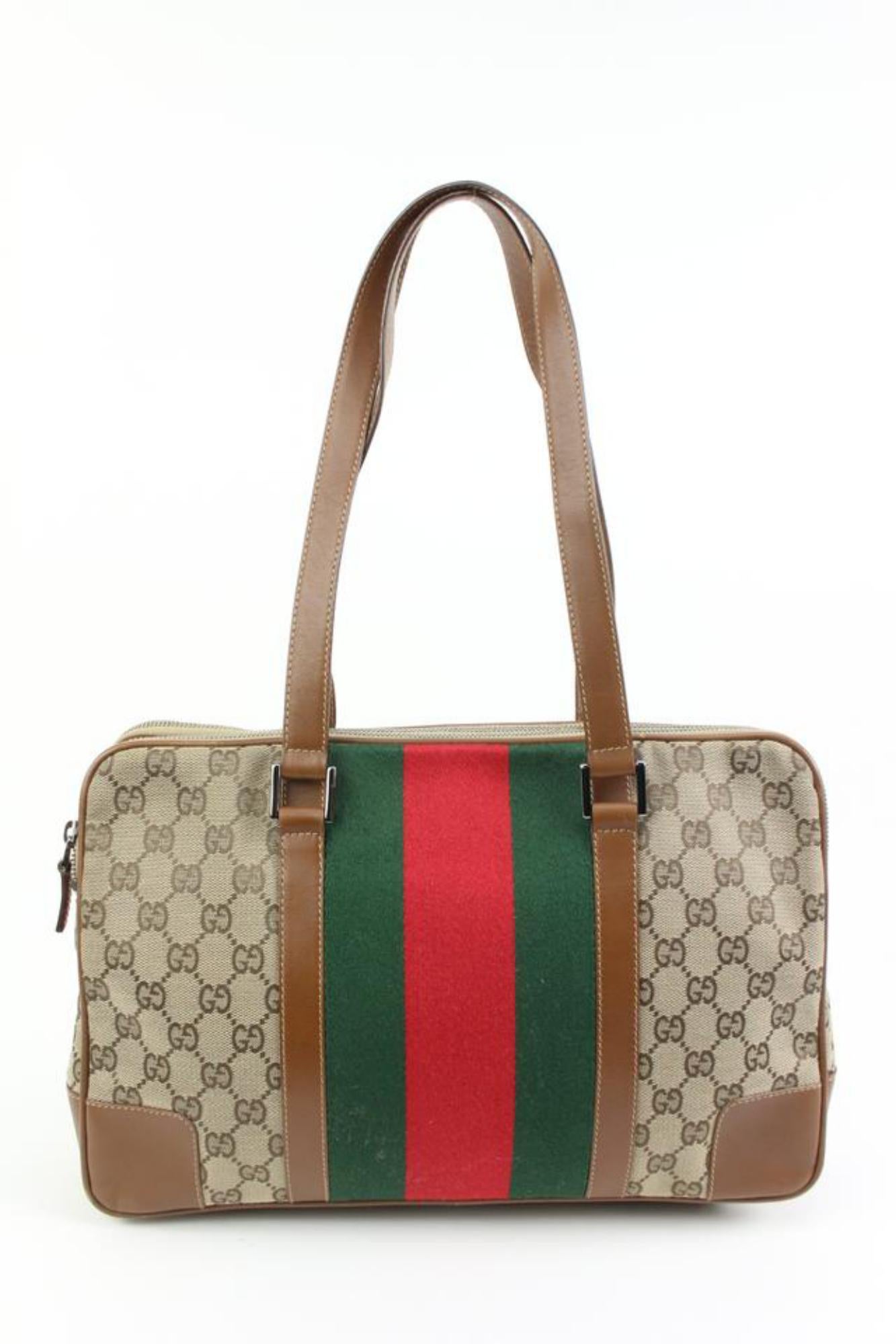 Gucci Monogram GG Web Shoulder Bowler Bag 5gz412s For Sale 1