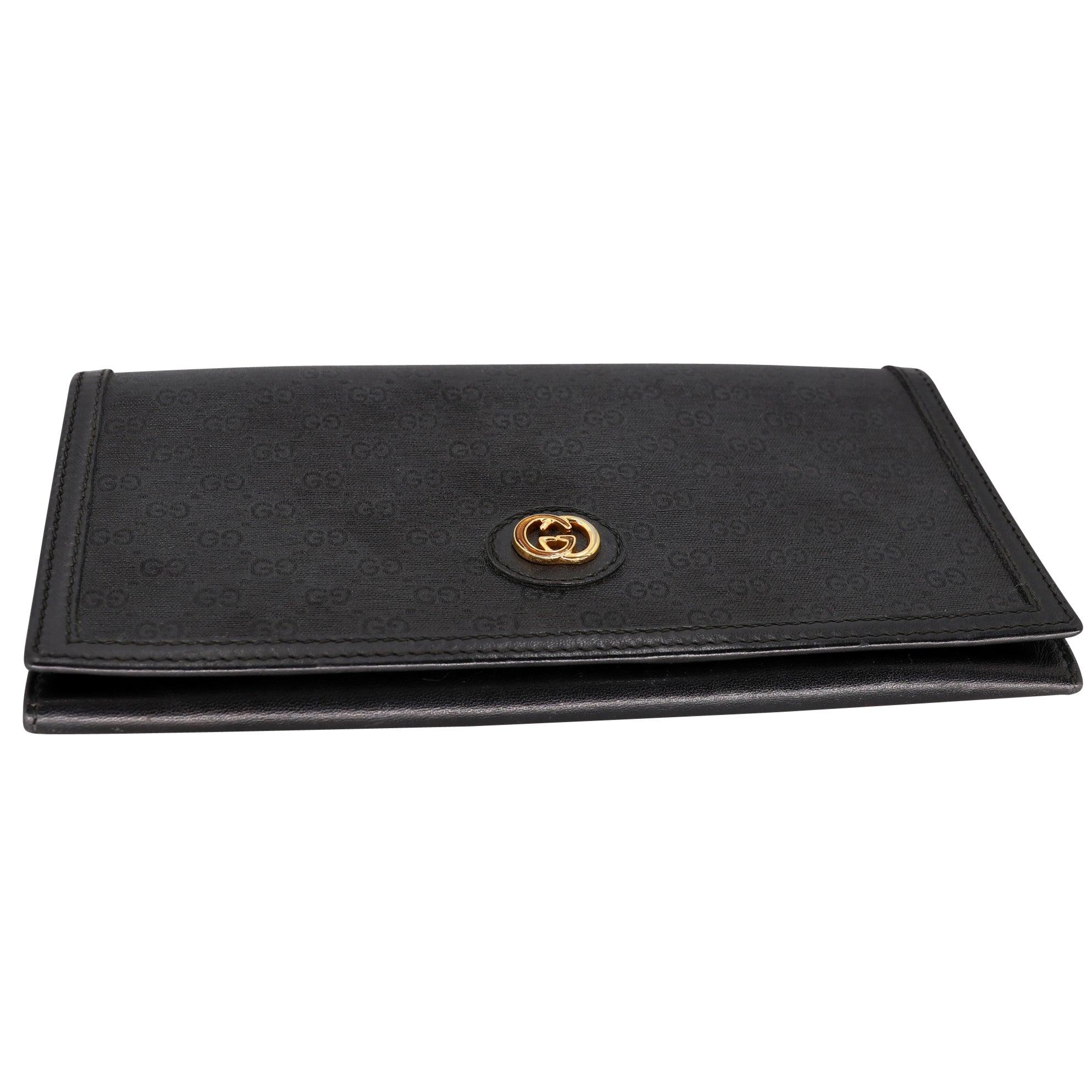Gucci Monogram Leather Bi-Fold Long Wallet GG-W1017P-A003 In Good Condition For Sale In Downey, CA
