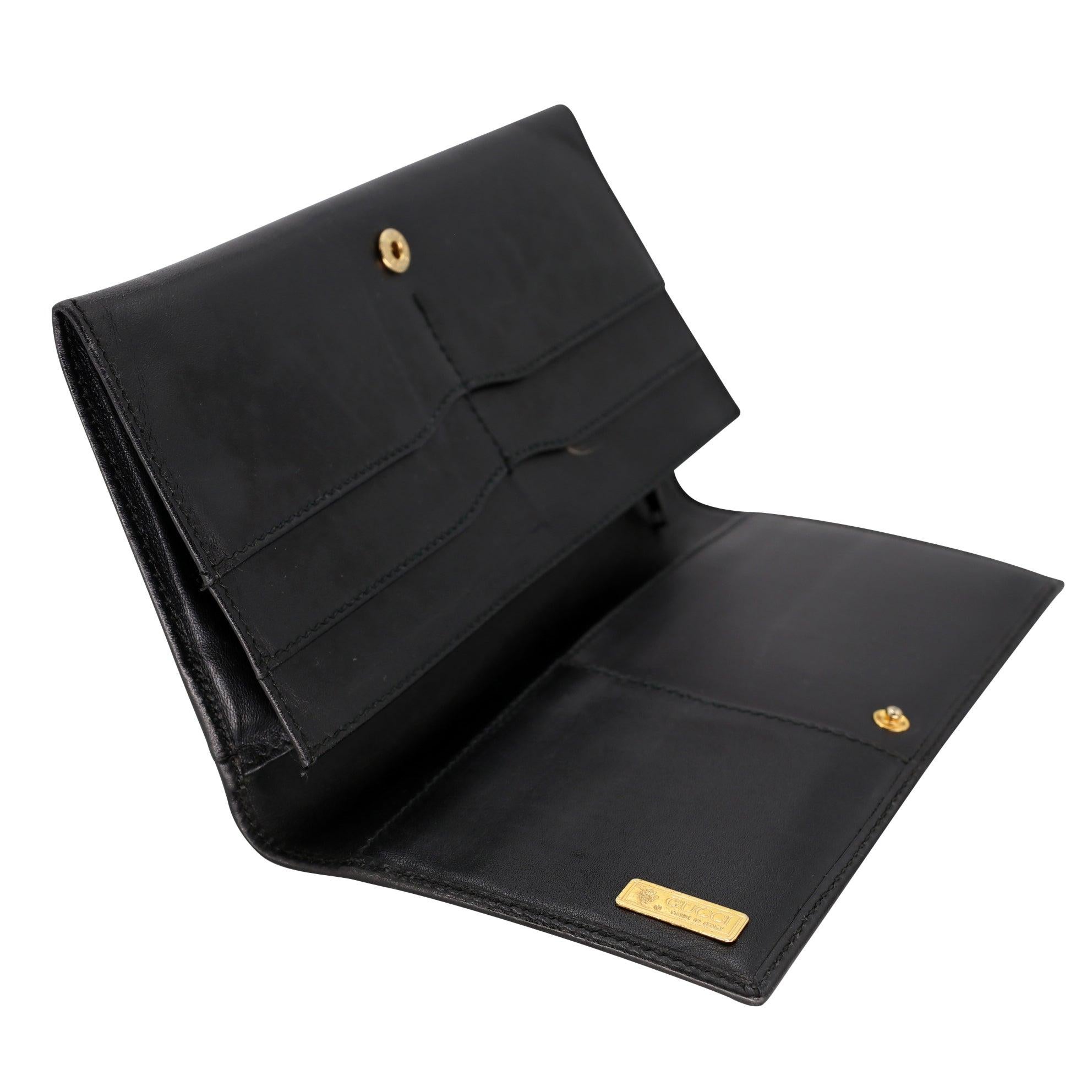 Gucci Monogram Leather Bi-Fold Long Wallet GG-W1017P-A003 For Sale 3