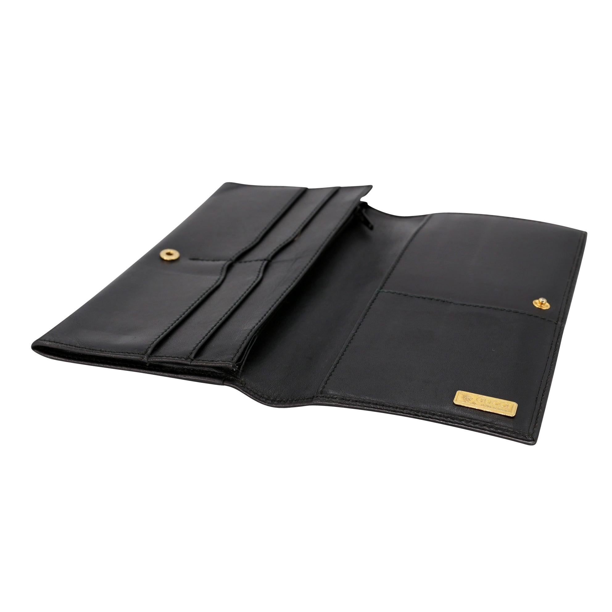 Gucci Monogram Leather Bi-Fold Long Wallet GG-W1017P-A003 For Sale 4