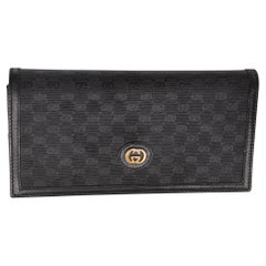 Used Gucci Monogram Leather Bi-Fold Long Wallet GG-W1017P-A003