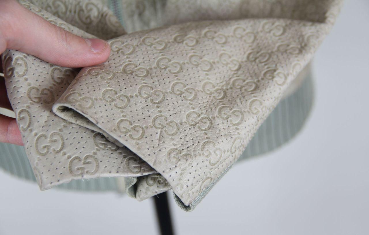 Gray Gucci Monogram Leather Jacket For Sale