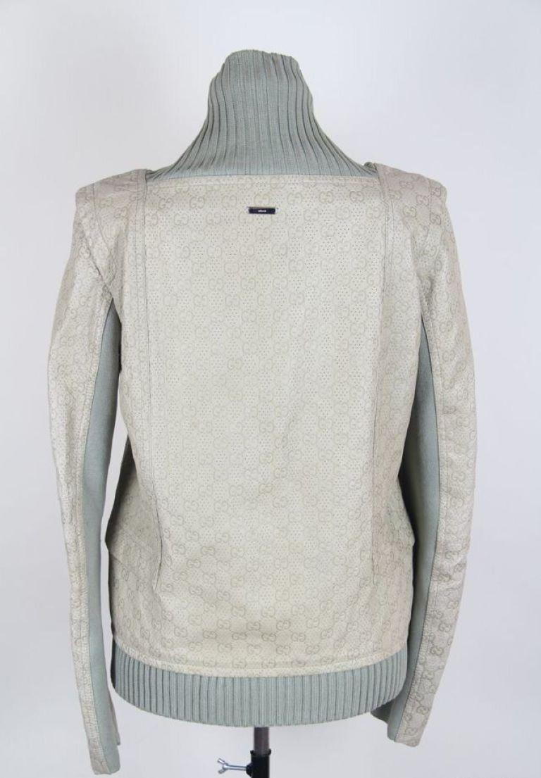 Gucci Monogram Leather Jacket In Good Condition For Sale In Алматинский Почтамт, KZ