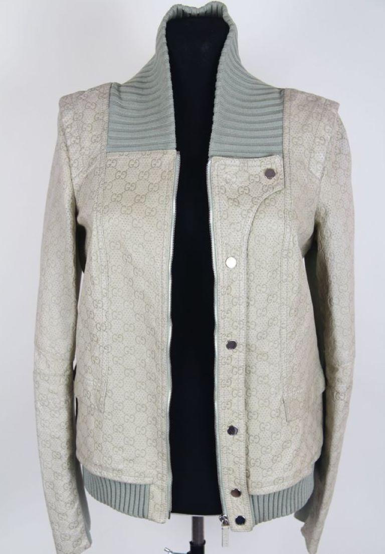 Gucci Monogram Leather Jacket For Sale 1