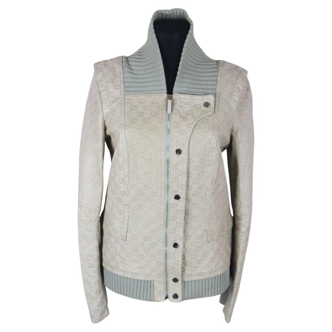 Gucci Monogram Leather Jacket For Sale