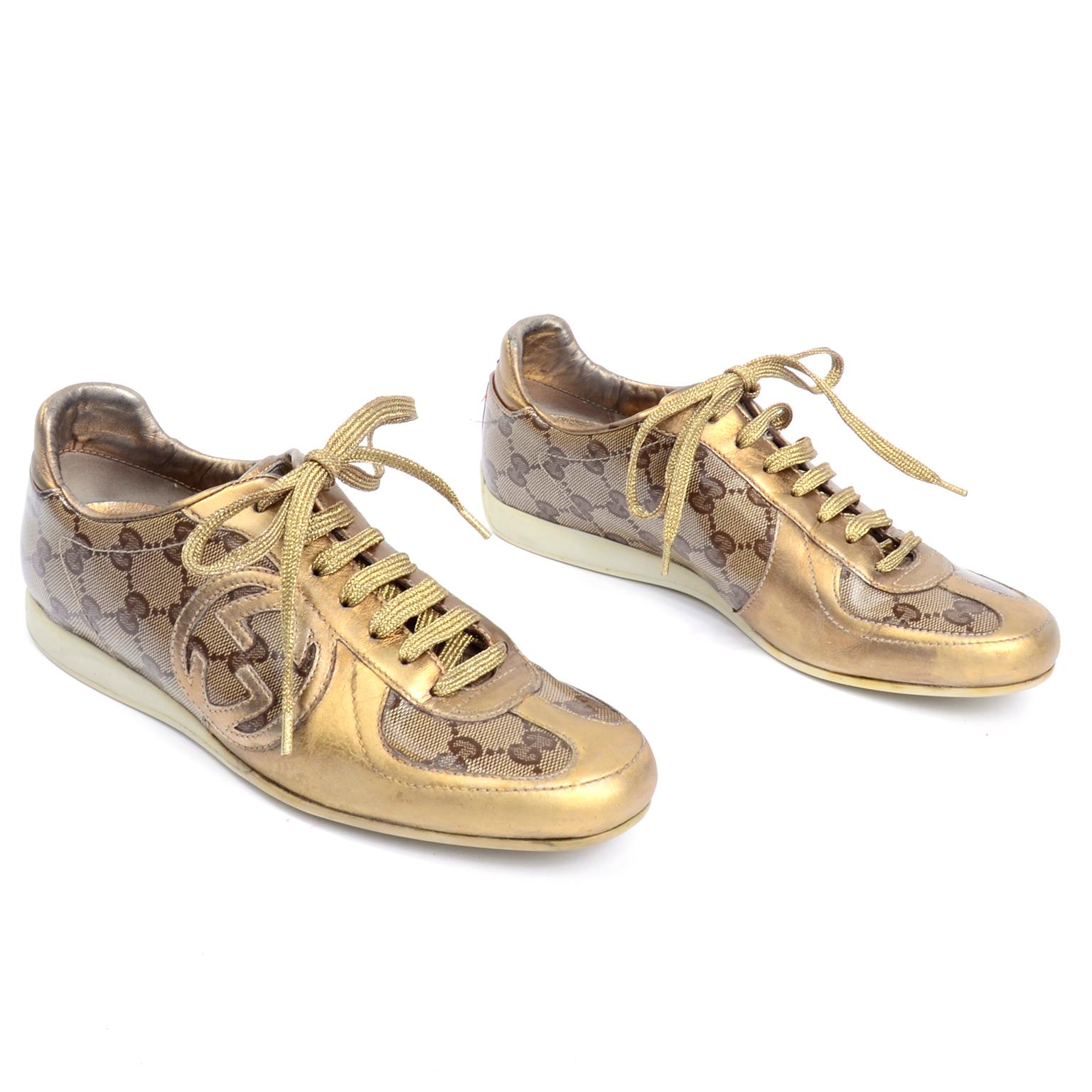 gold gucci sneakers