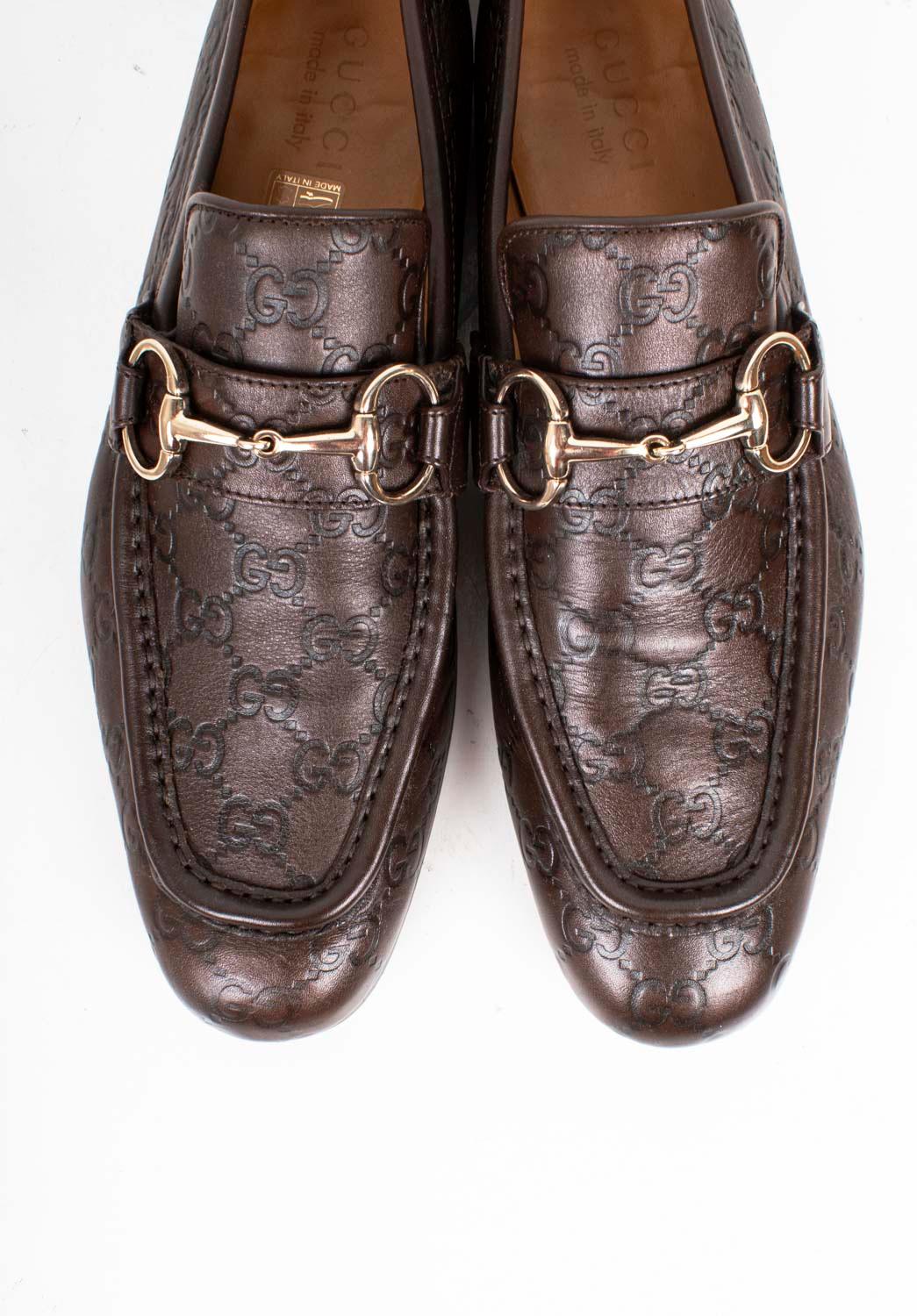 Grigio Scarpe da uomo Gucci Monogram Mocassini Taglia EUR41, USA 8 ½, UK 7 1/2 in vendita