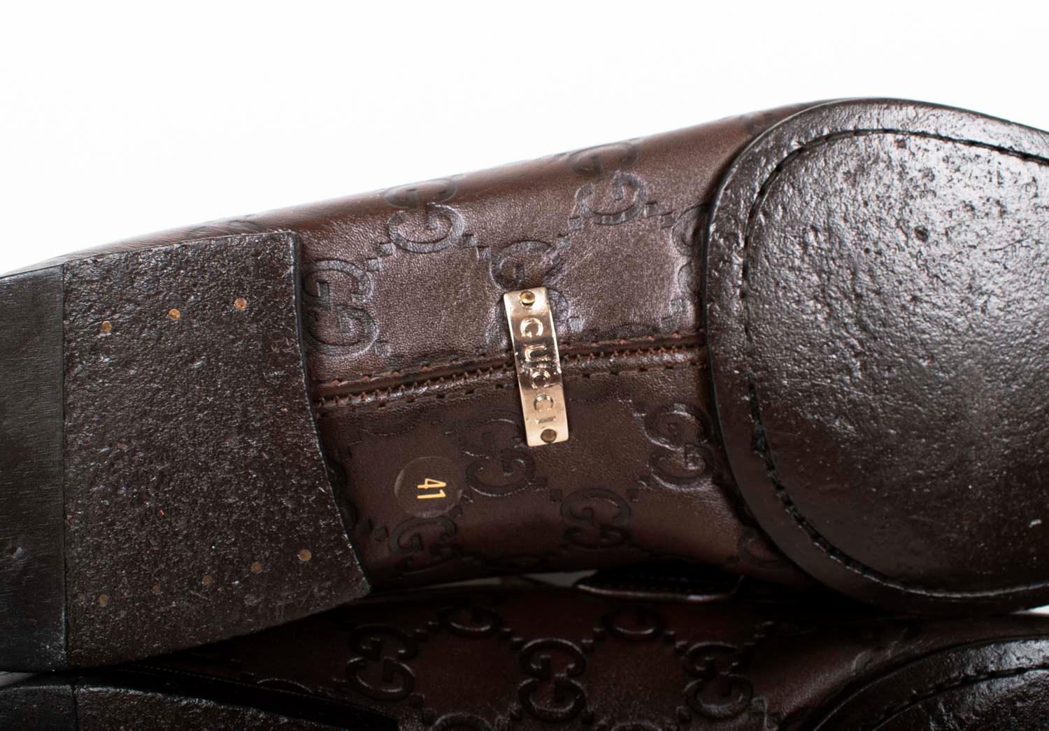 Scarpe da uomo Gucci Monogram Mocassini Taglia EUR41, USA 8 ½, UK 7 1/2 in vendita 2