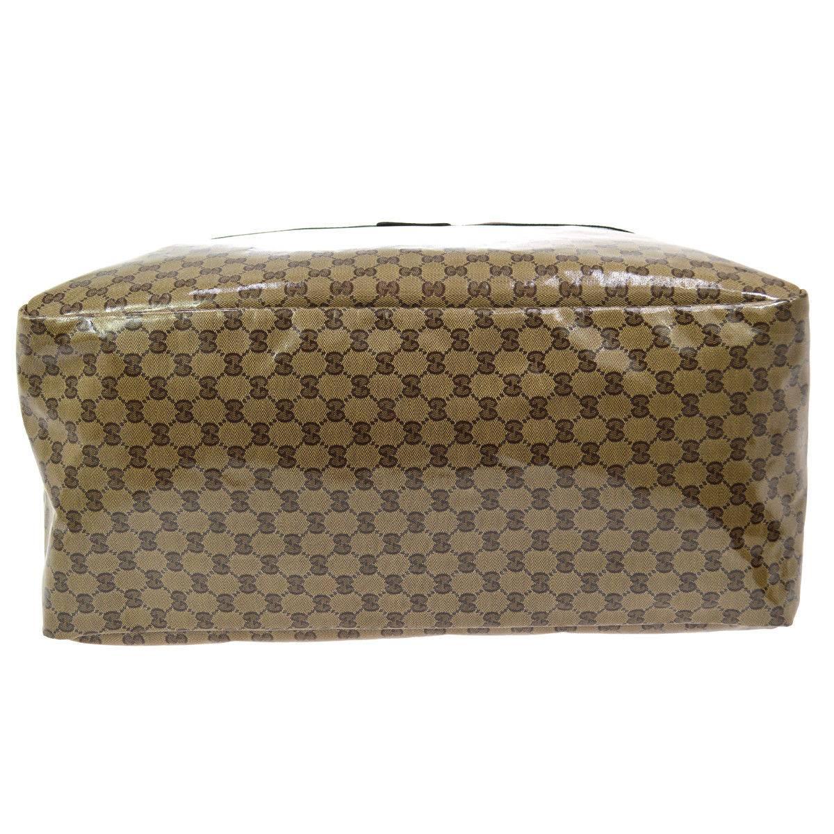 Brown Gucci Monogram Men's Women's Travel Duffle Carryall Weekender Shoulder Tote Bag