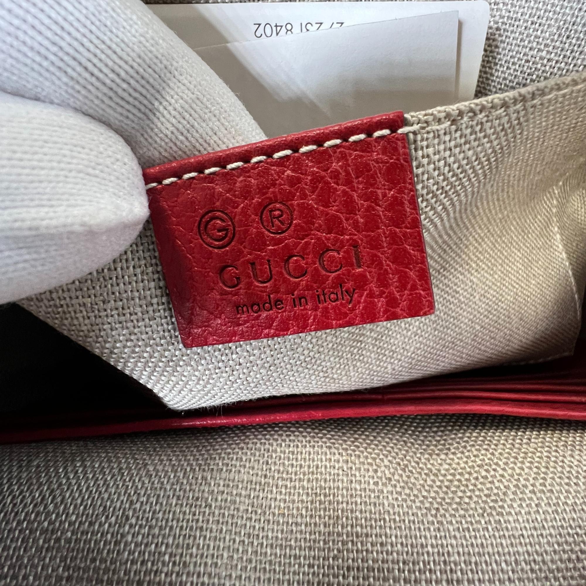Gucci - Mini sac messager Bree avec monogramme en ébène/rosso Unisexe en vente