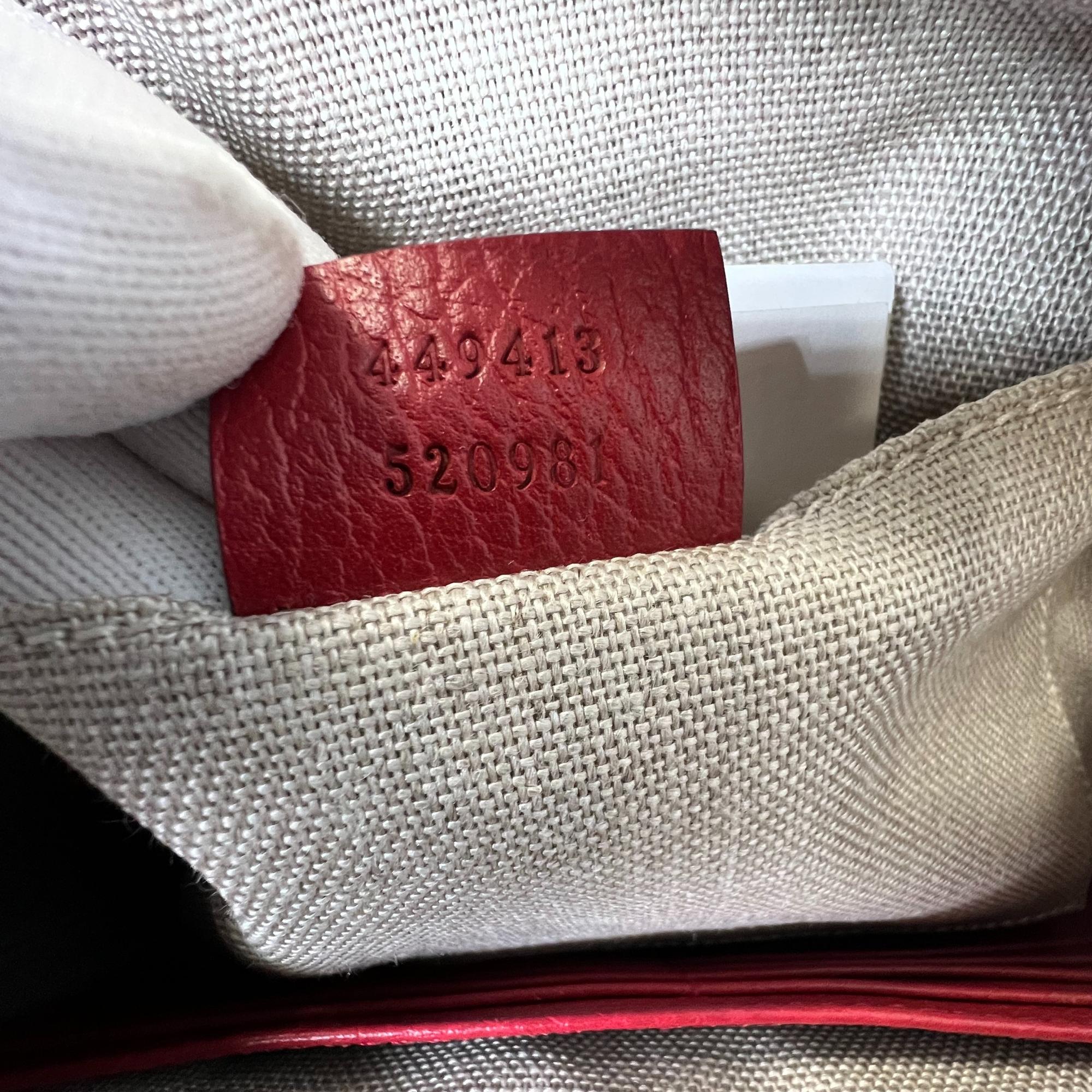 Brown Gucci Monogram Mini Bree Messenger Bag Ebony/Rosso For Sale