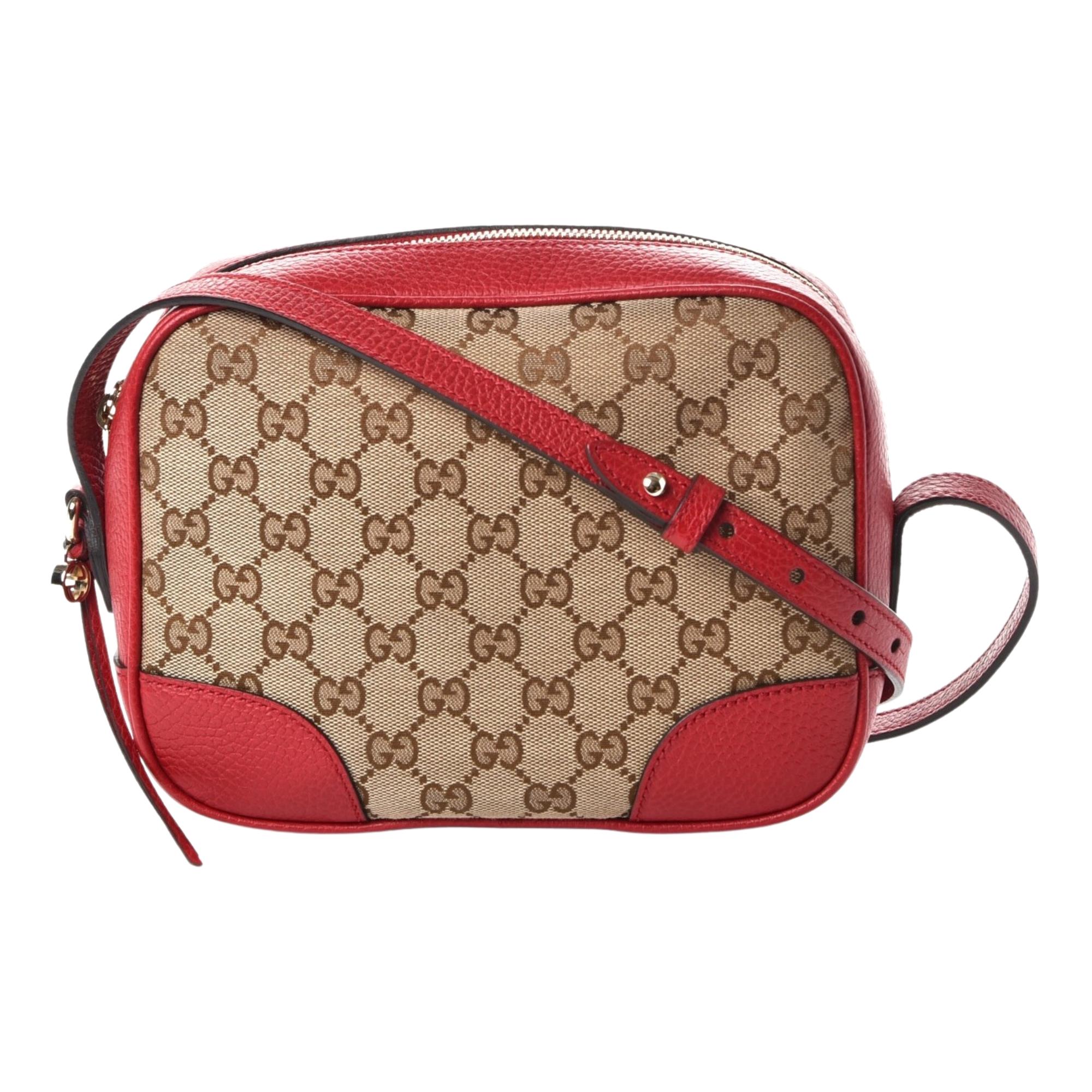 Gucci Monogram Mini Bree Messenger Bag Ebony/Rosso For Sale