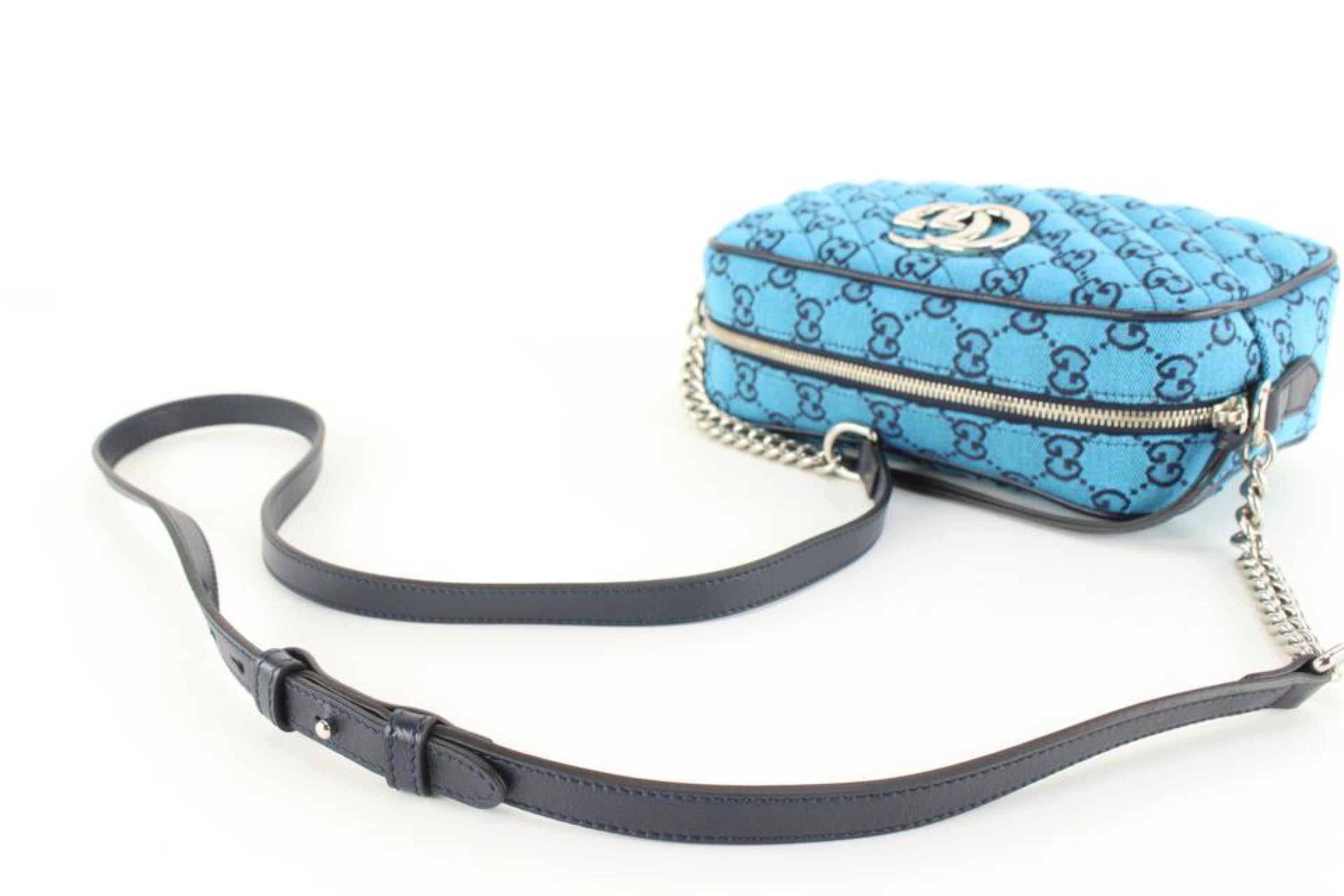 Women's Gucci Monogram Multicolor Quilted Diagonal GG Marmont Camera Bag  91g826s