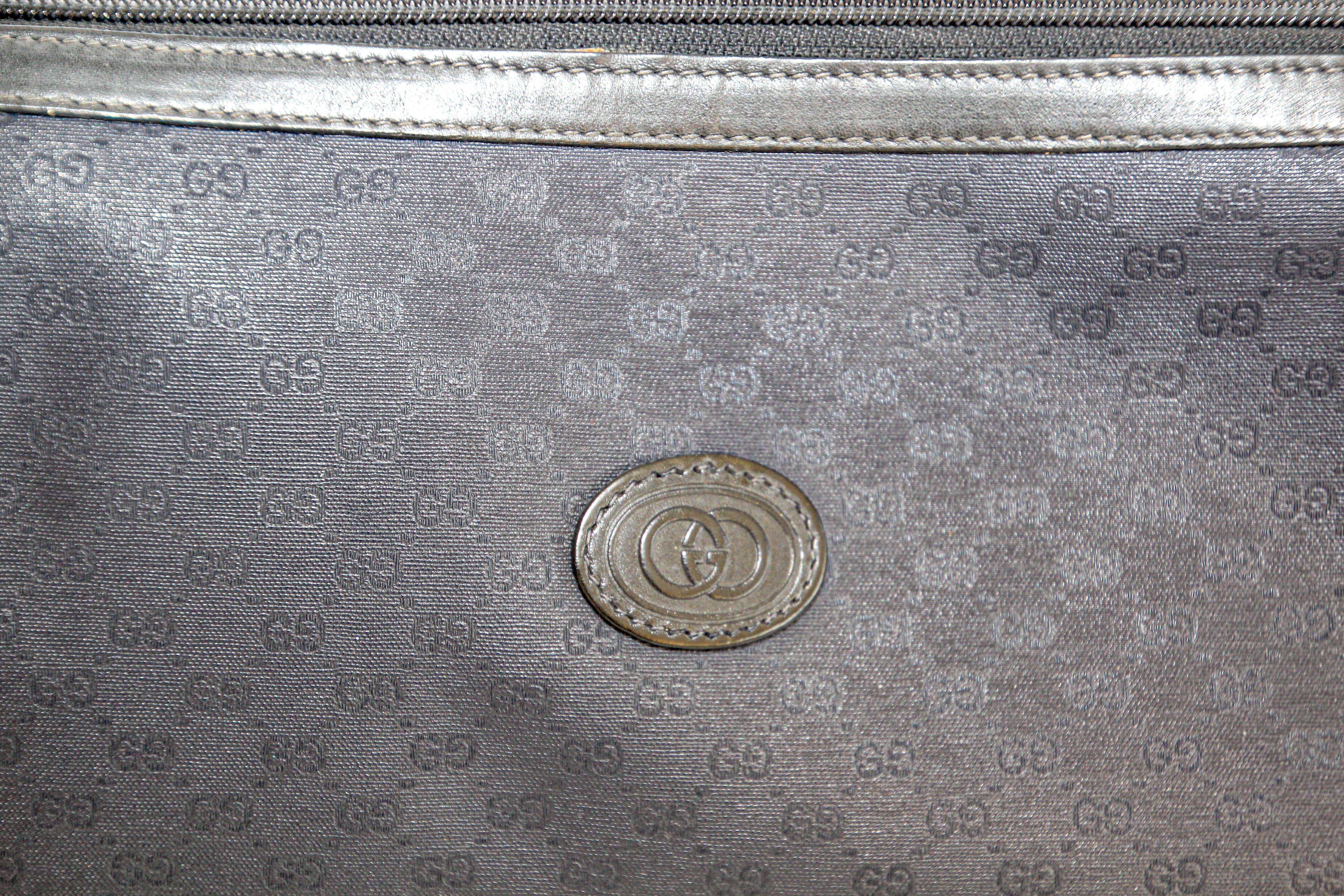 GUCCI Monogram Navy Handbag For Sale 1