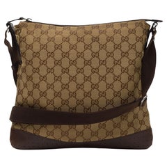 Gucci Monogram Perforated Flat Messenger Bag Ebony