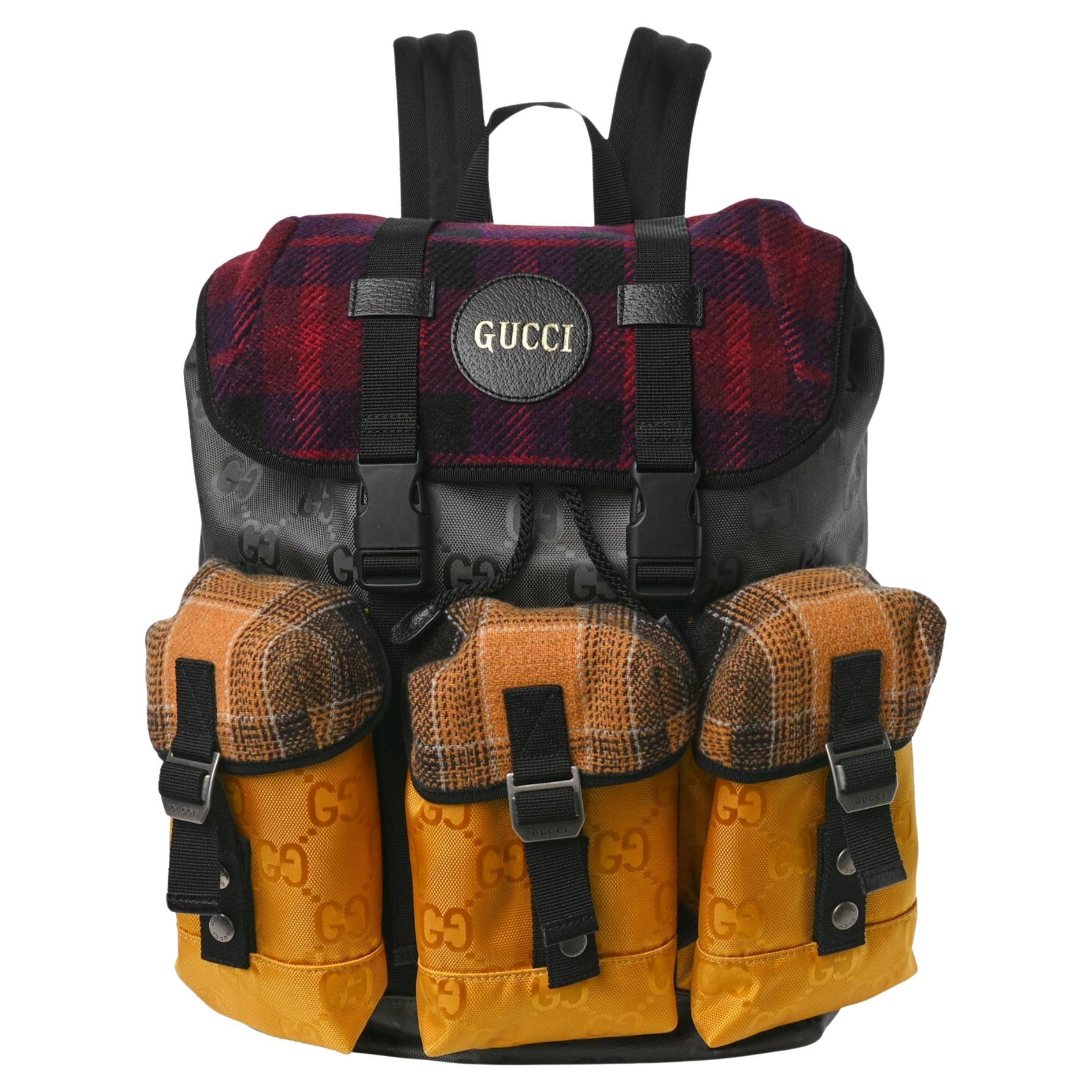 Gucci Monogram Plaid Multicolor Off The Grid Utility Backpack For Sale