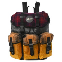 Used Gucci Monogram Plaid Multicolor Off The Grid Utility Backpack