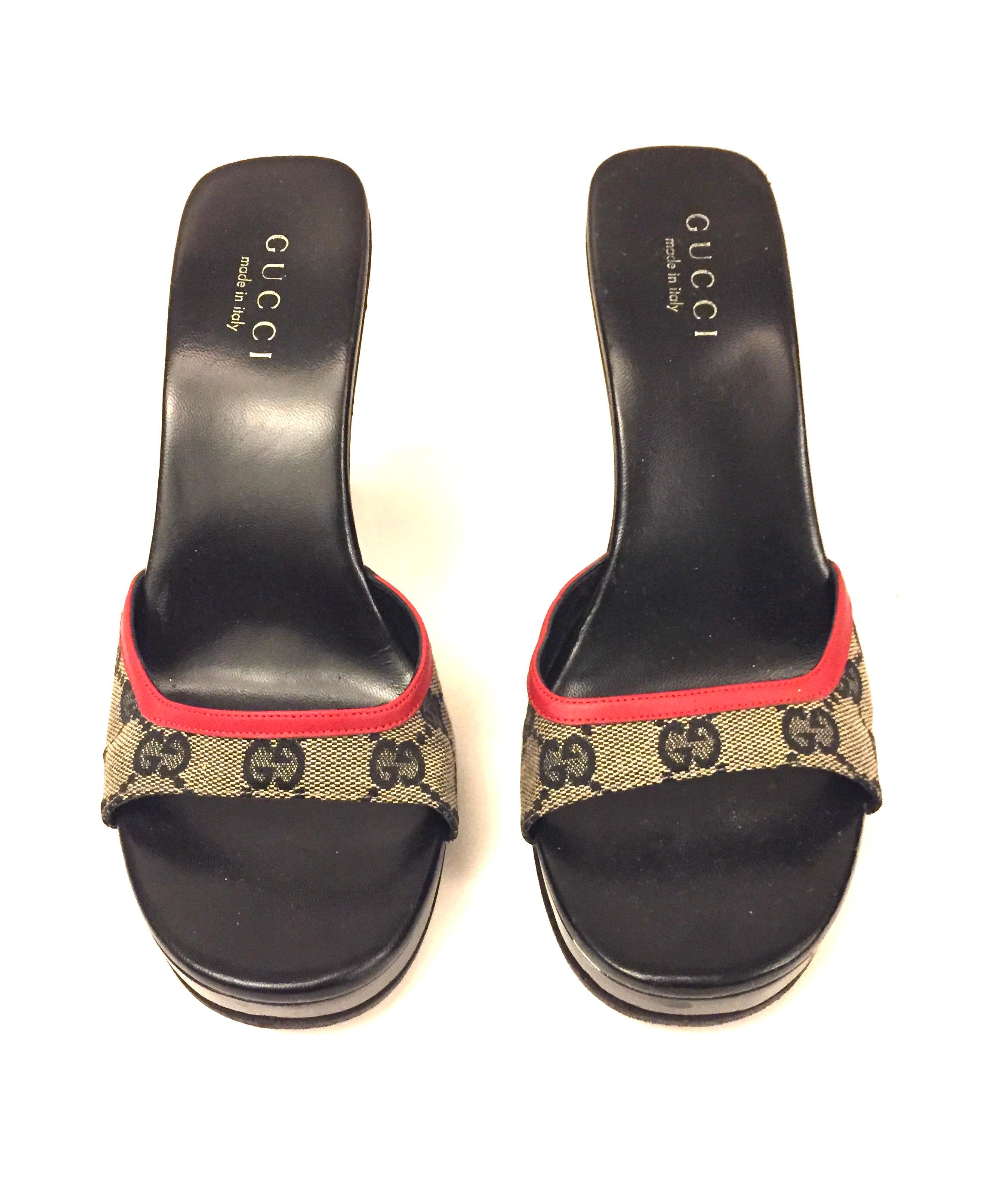 - Gucci monogram platform shoes with 

- Size 38.