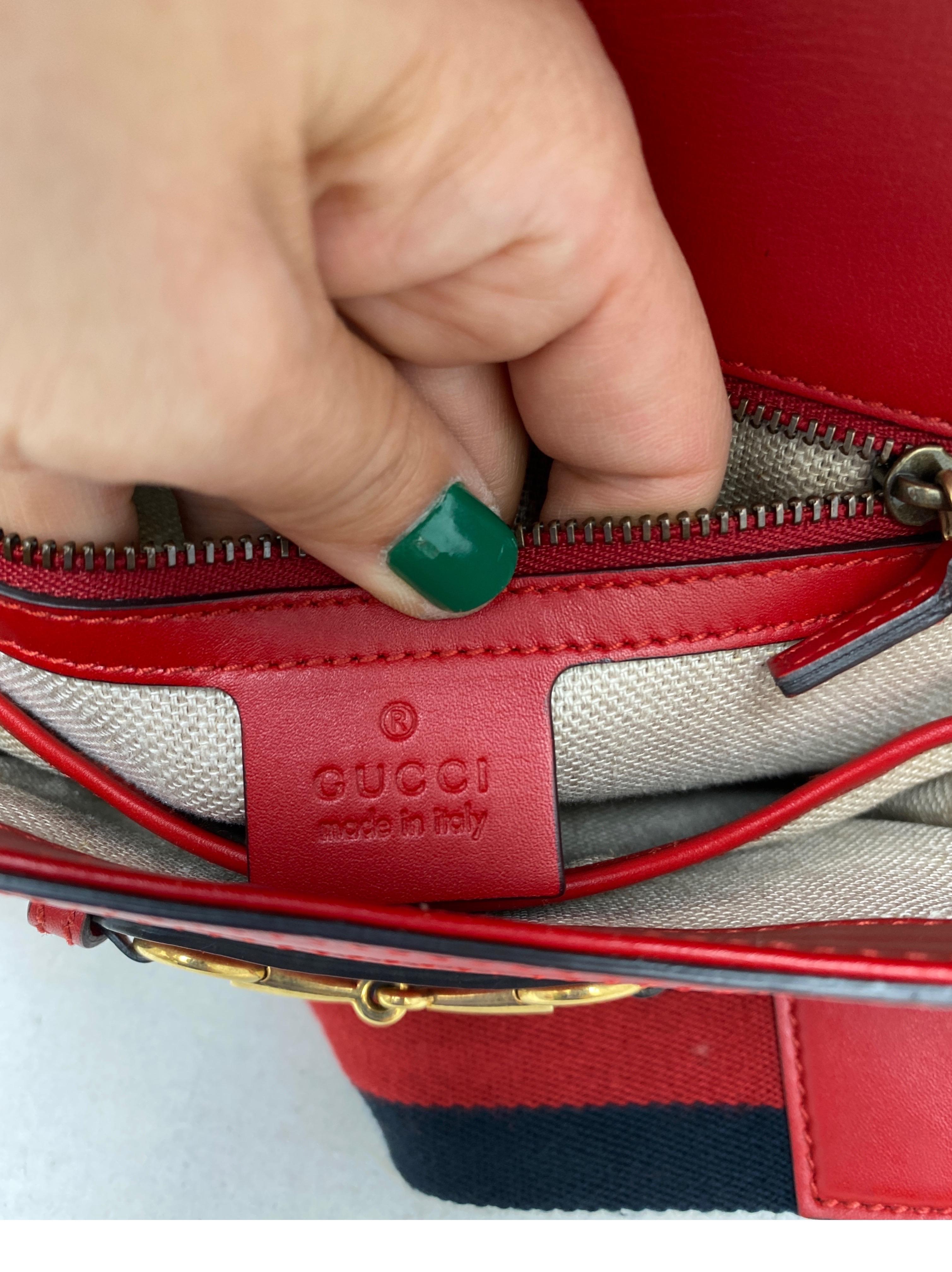 Gucci Monogram Red Leather Crossbody Bag 3