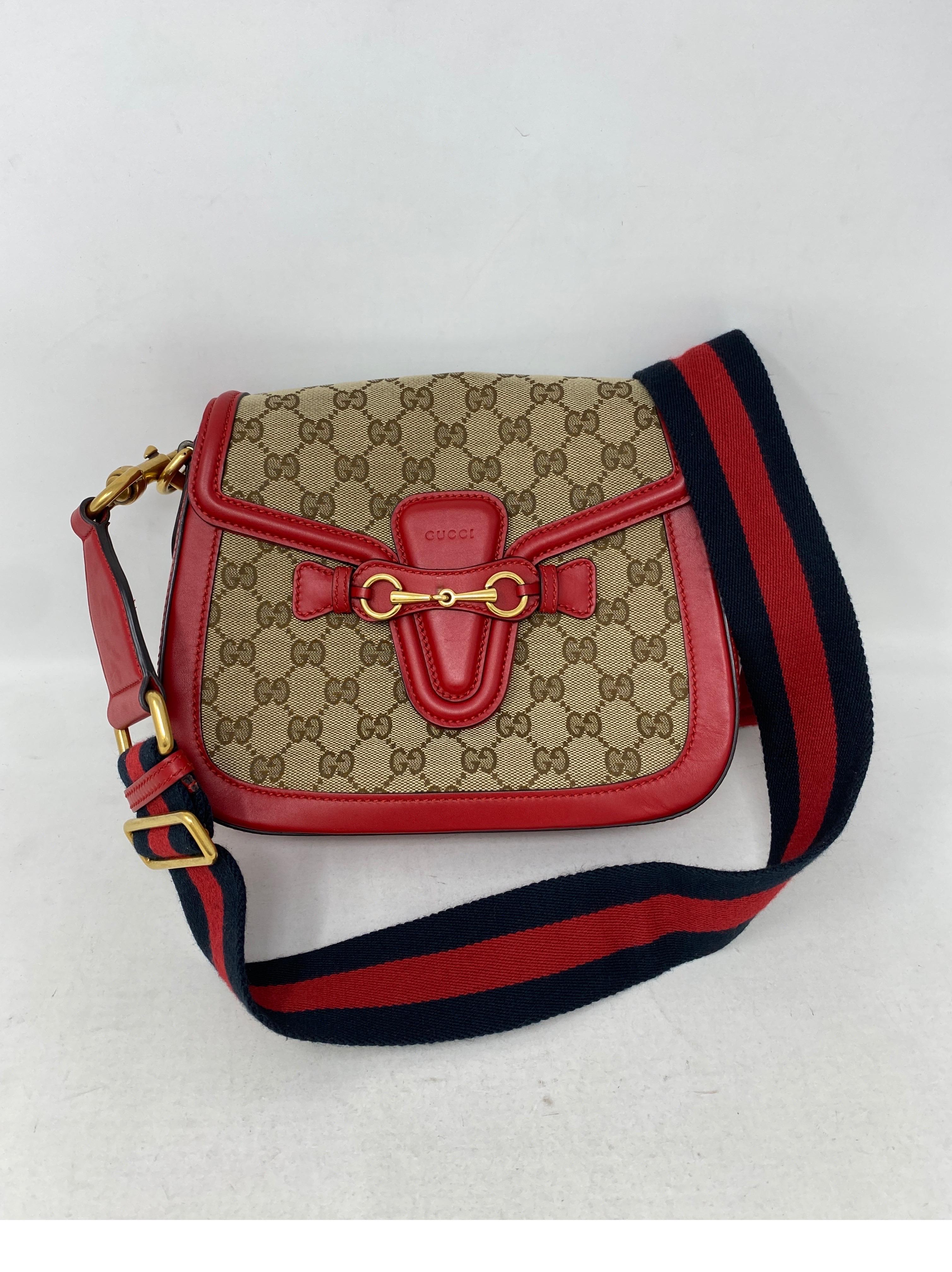 Gucci Monogram Red Leather Crossbody Bag 7