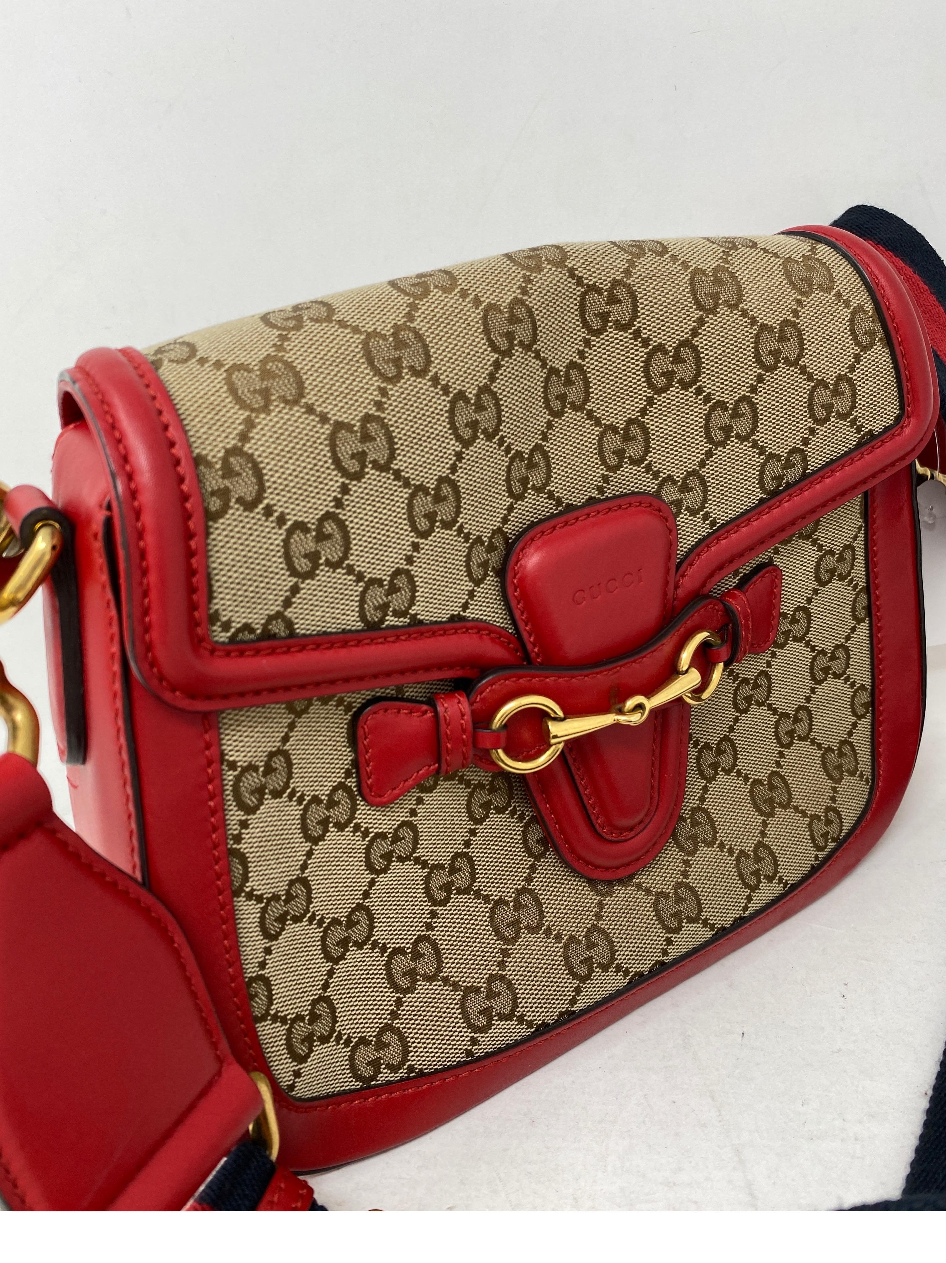 Gucci Monogram Red Leather Crossbody Bag 8