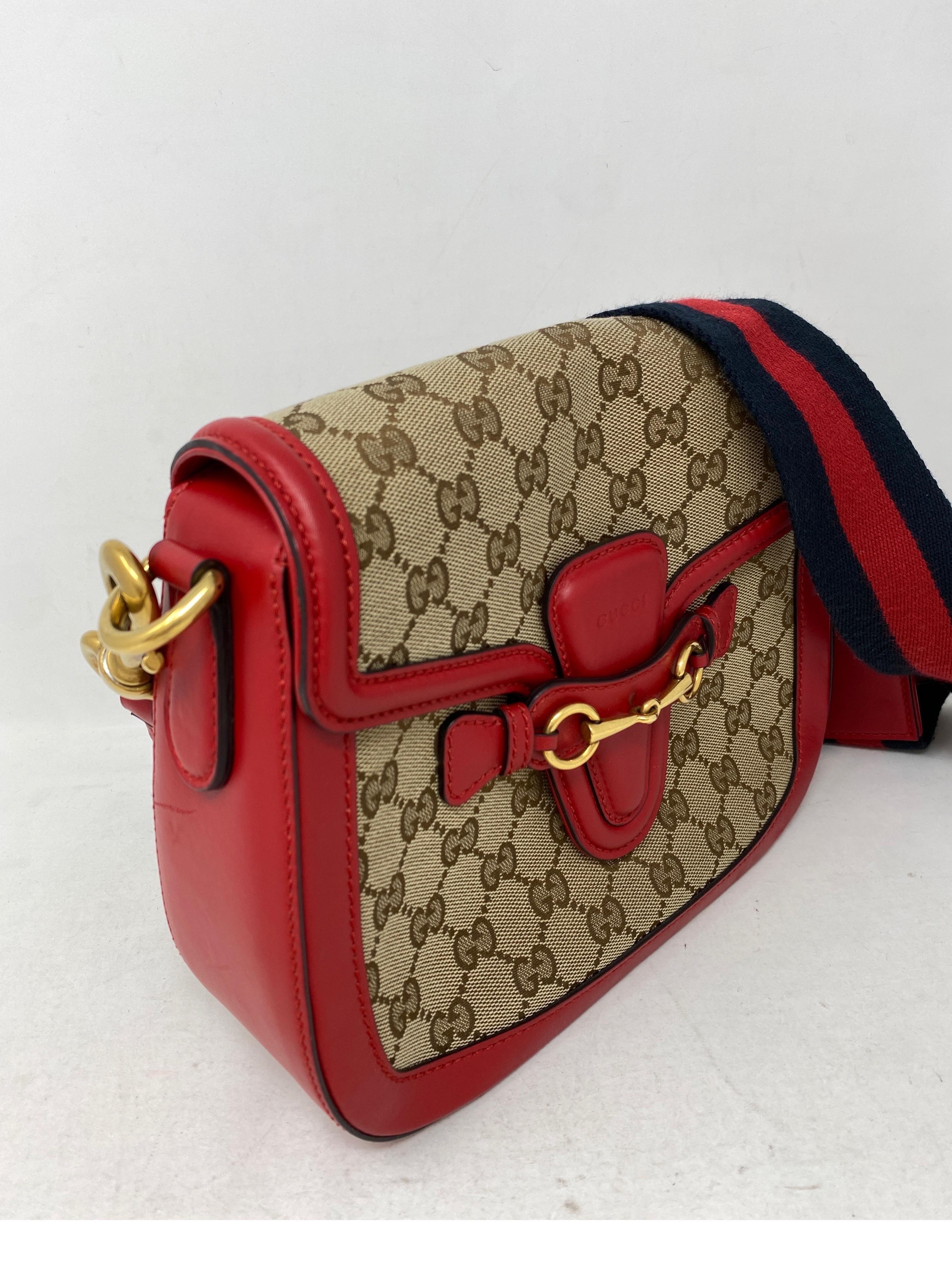 Gucci Monogram Red Leather Crossbody Bag 9