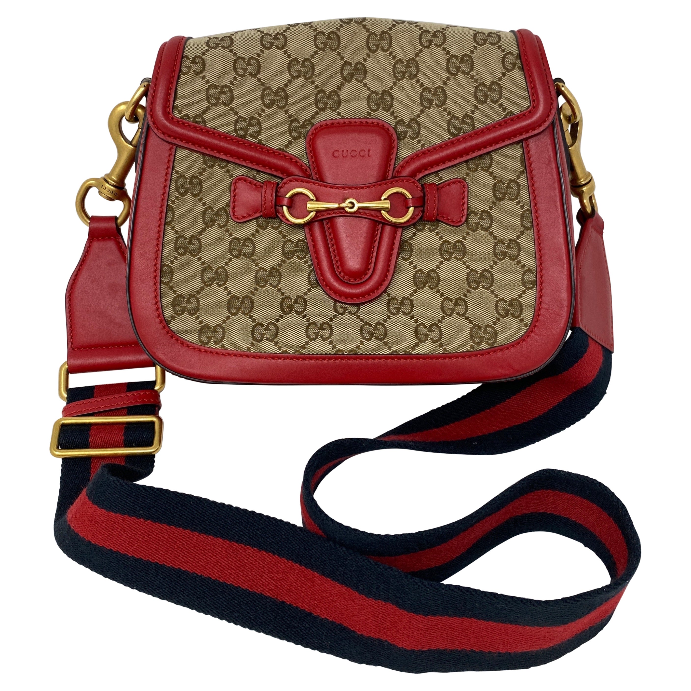Gucci Monogramm Umhängetasche aus rotem Leder