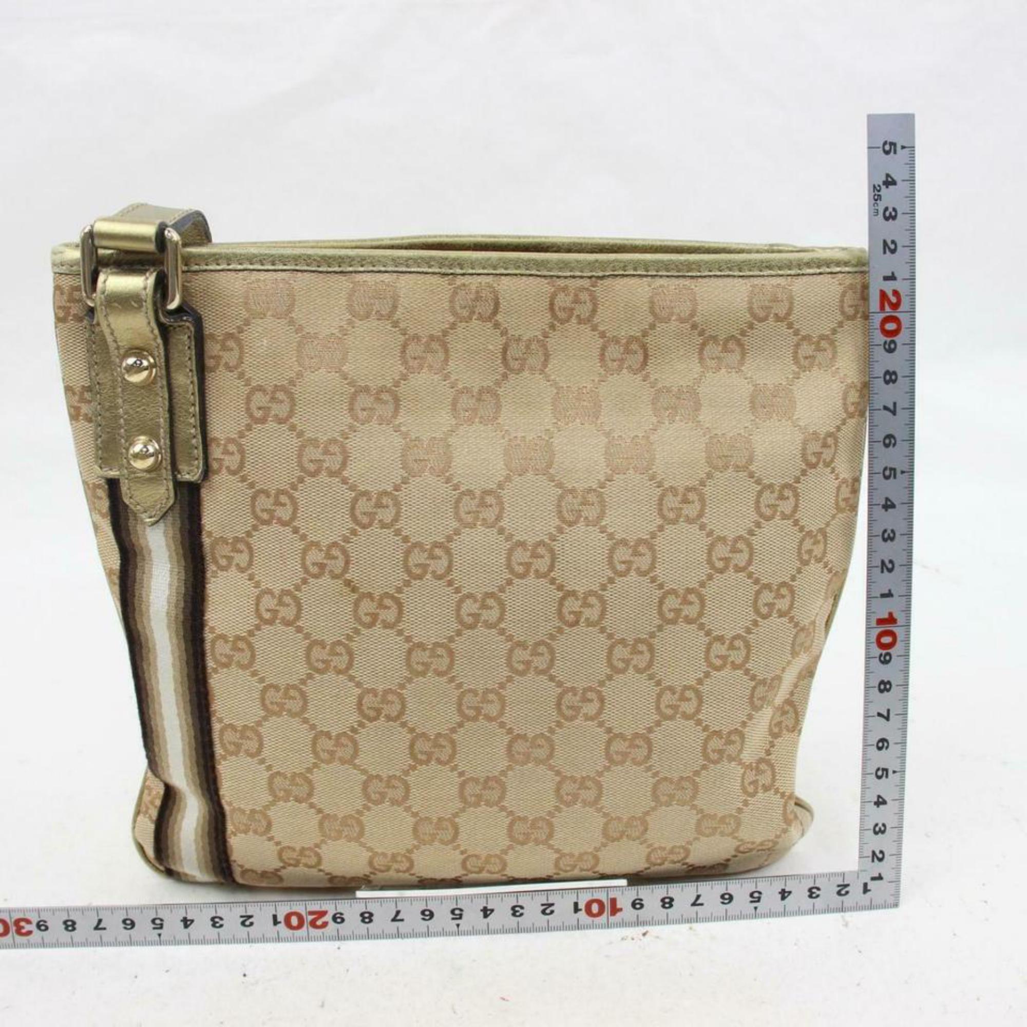 Gucci Monogram Sherry 870437 Beige Canvas Cross Body Bag For Sale 2