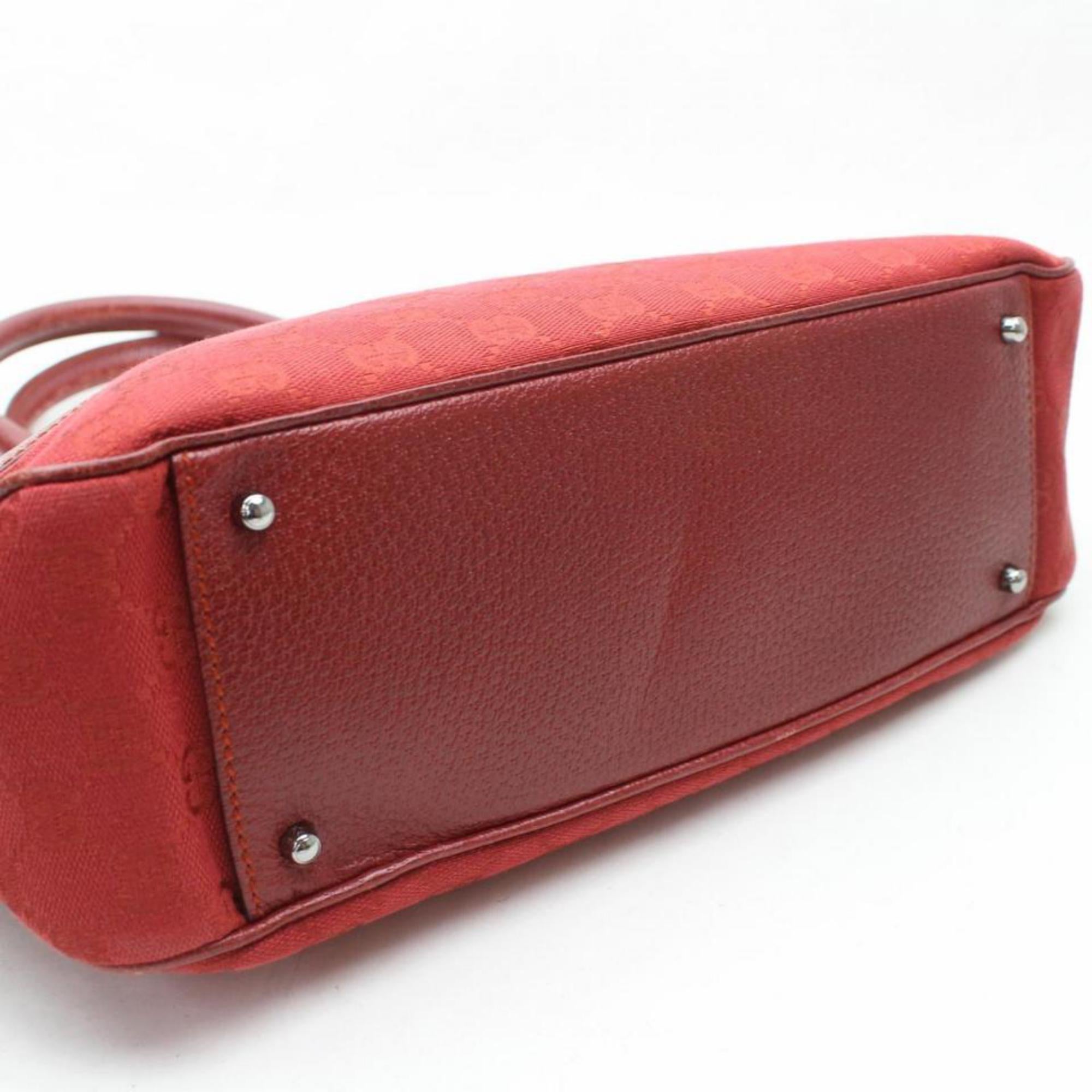 Gucci Monogram Shopper 869897 Red Canvas Tote For Sale 3