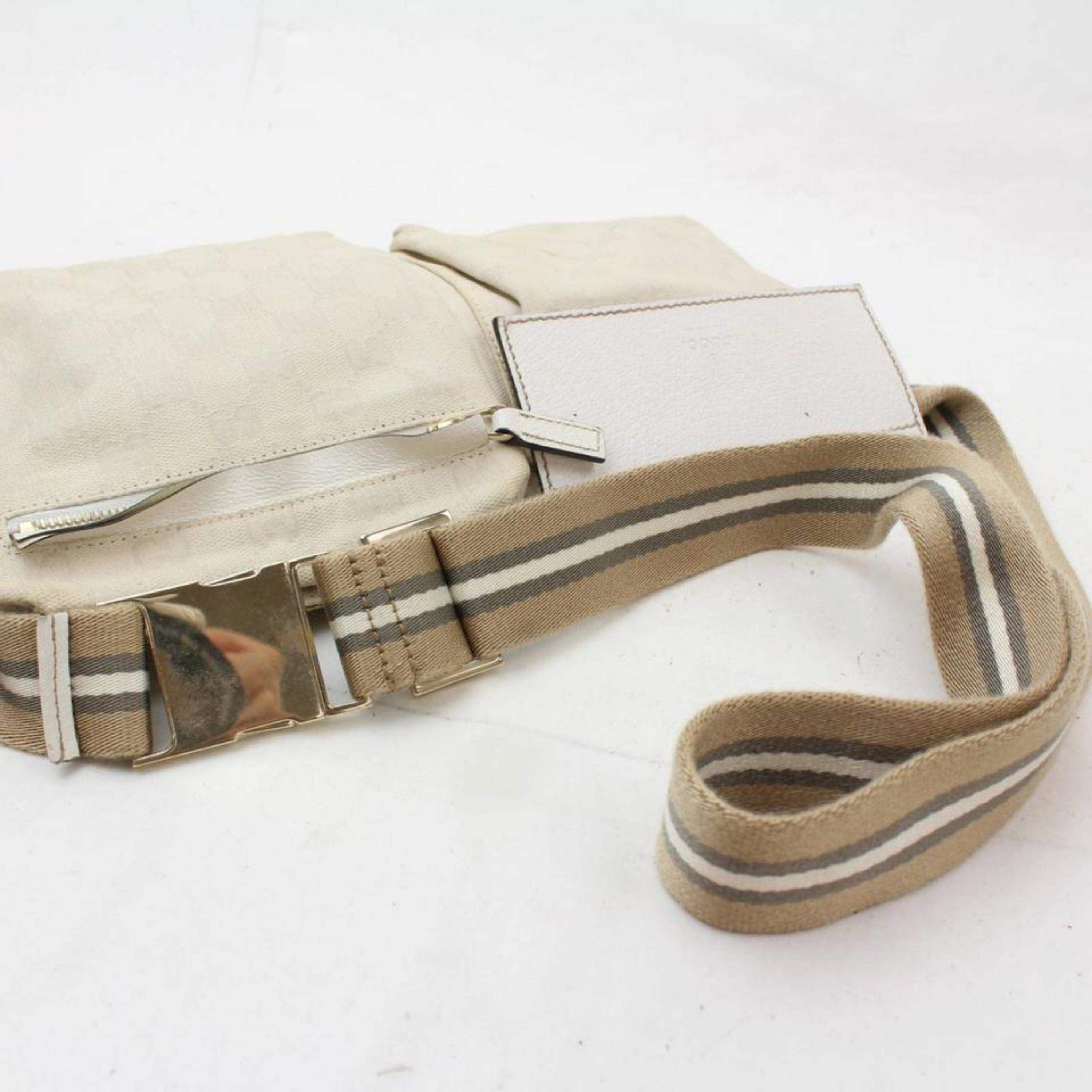 Gucci Monogram Signature Belt Fanny Pack 868779 White Canvas Cross Body Bag For Sale 3