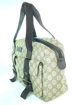 Gucci Monogram Signature Double Pocket Supreme Satchel 4GG910