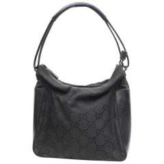 Gucci Monogram Signature Hobo 869724 Black Canvas Shoulder Bag Gucci Monogram Signature Hobo 869724 Black Canvas Shoulder Bag
