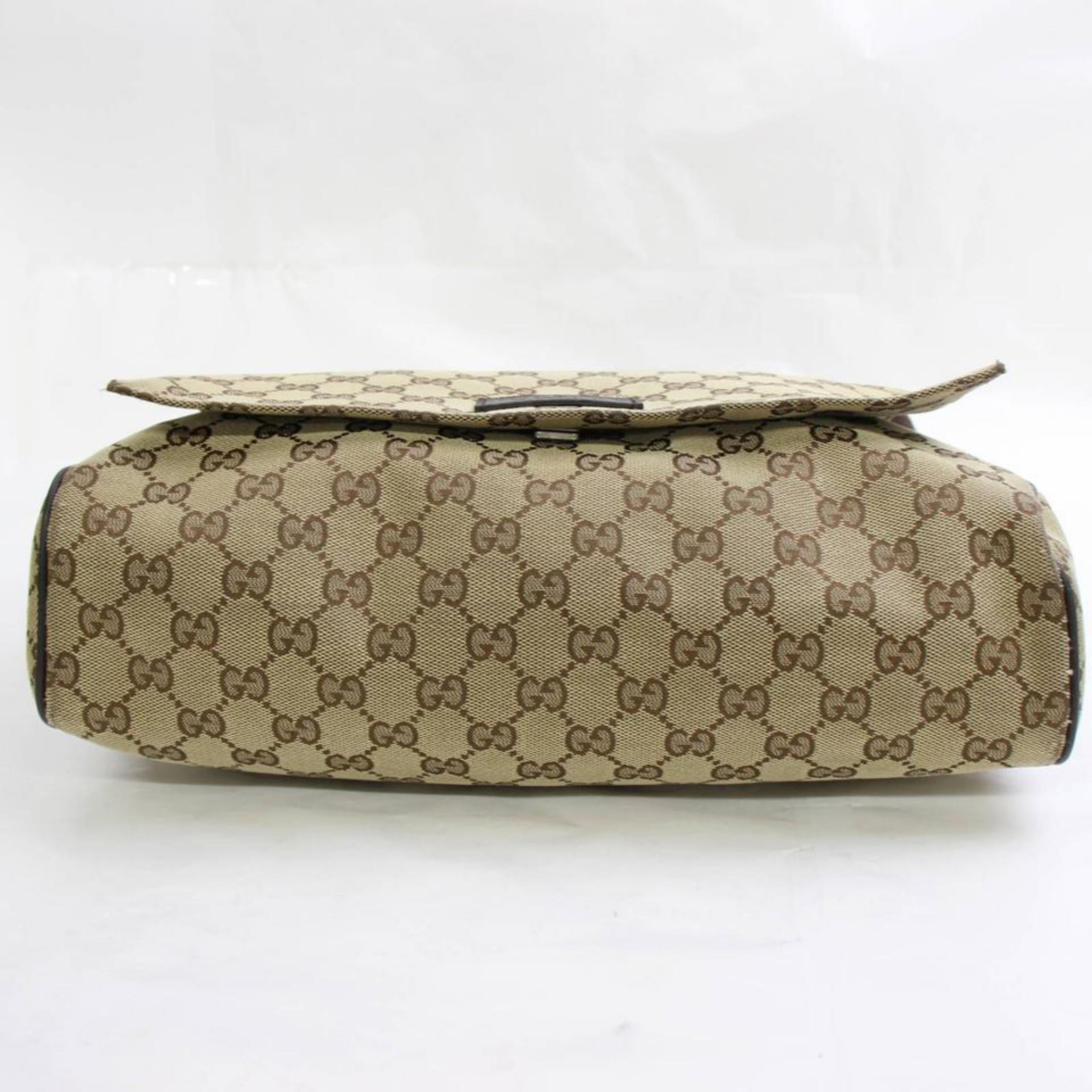 Gucci Monogram Signature Messenger 867749 Brown Canvas Cross Body Bag en vente 5