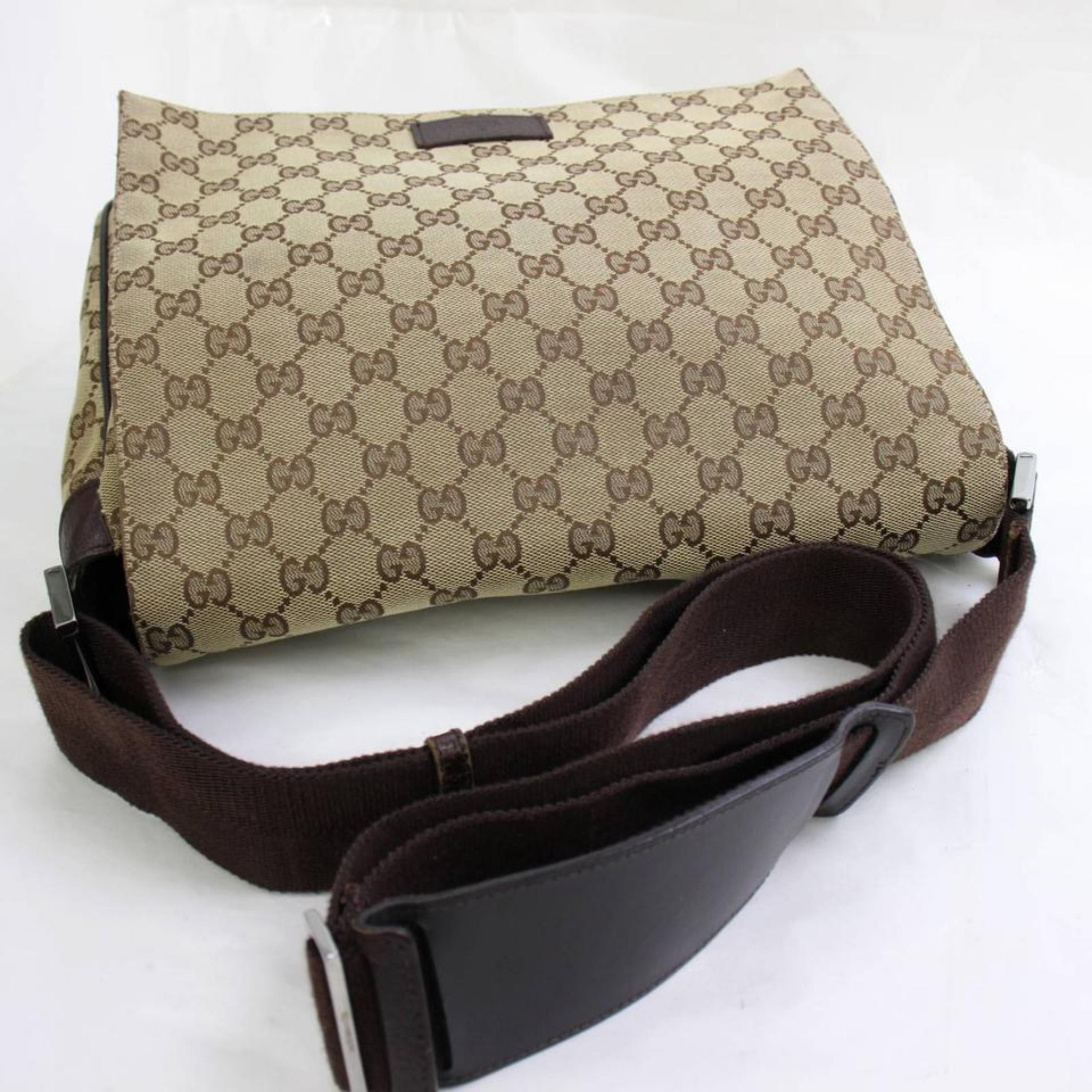 Gucci Monogram Signature Messenger 867749 Brown Canvas Cross Body Bag en vente 1