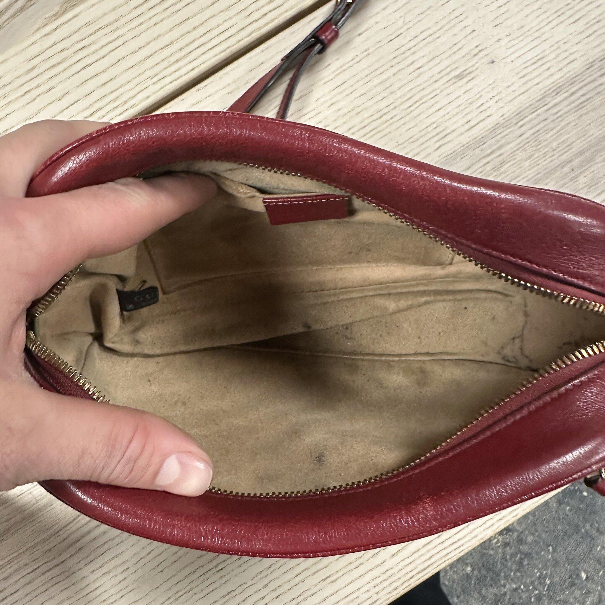 Women's Gucci Monogram Small GG Marmont Shoulder Bag Beige Red For Sale