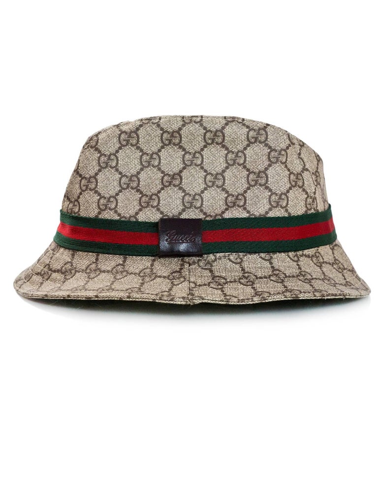 Gucci Monogram Supreme Bucket Hat Sz S For Sale at 1stdibs