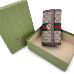 Gucci Monogram Supreme Canvas Ophidia Long Flap Wallet Coin Purse