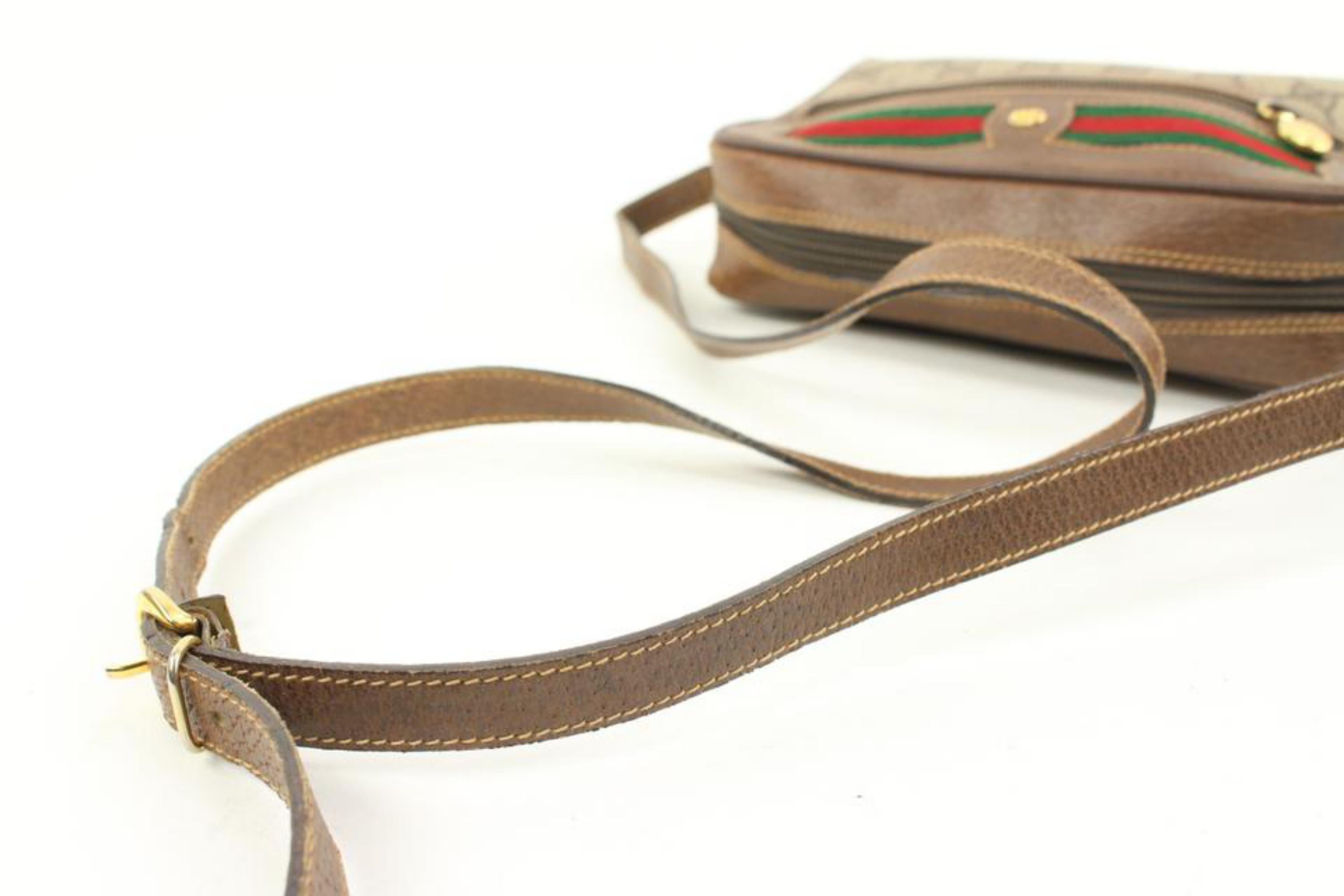 Gray Gucci Monogram Supreme Web Ophidia Camera Bag 12g131s