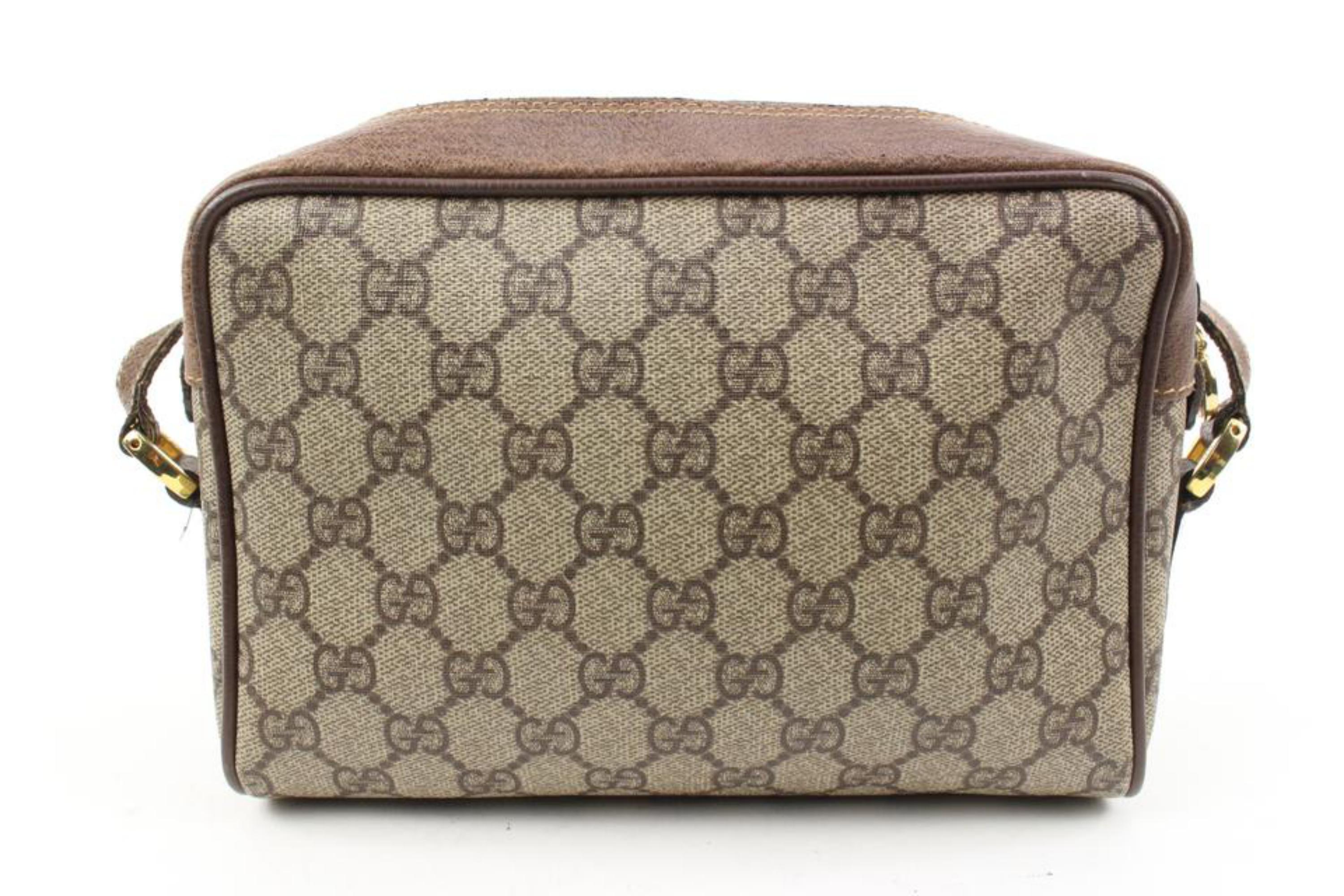Gucci Monogram Supreme Web Ophidia Camera Bag 12g131s In Good Condition In Dix hills, NY