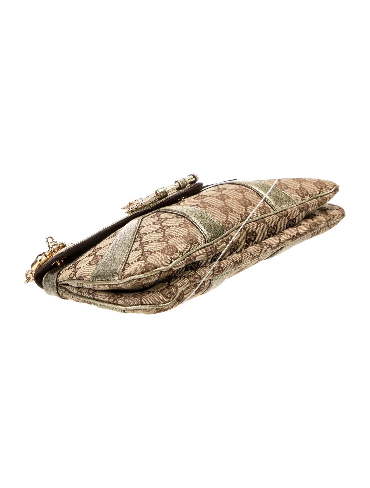 Gucci Monogram Tom Ford Jewelled Dragon Bag Gold In Good Condition For Sale In Montreal, Quebec